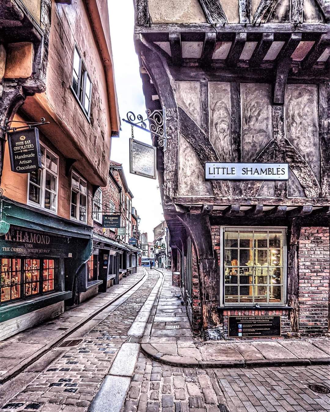 Little Shambles Street in York England resembles something out of Harry