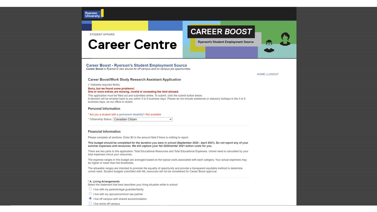 Is anyone else having issues with Career Boost Application? It's