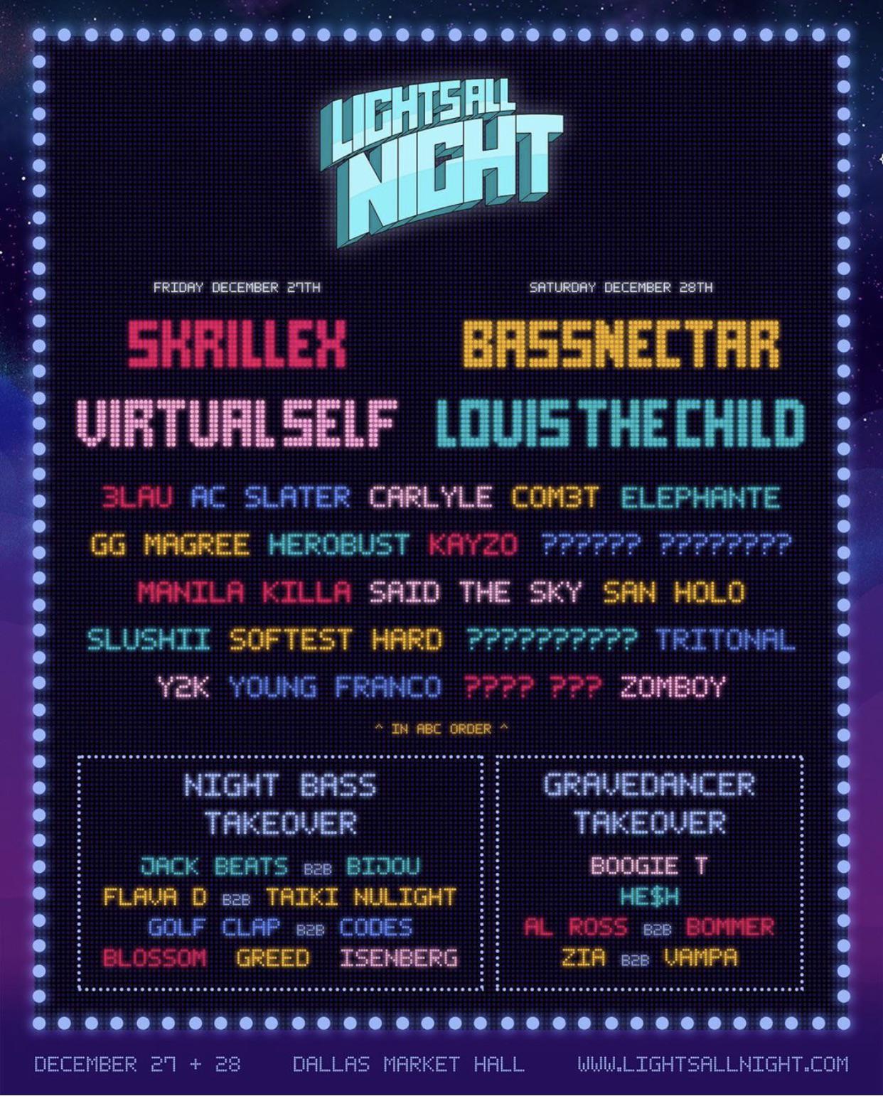 Lights all night fest r/skrillex