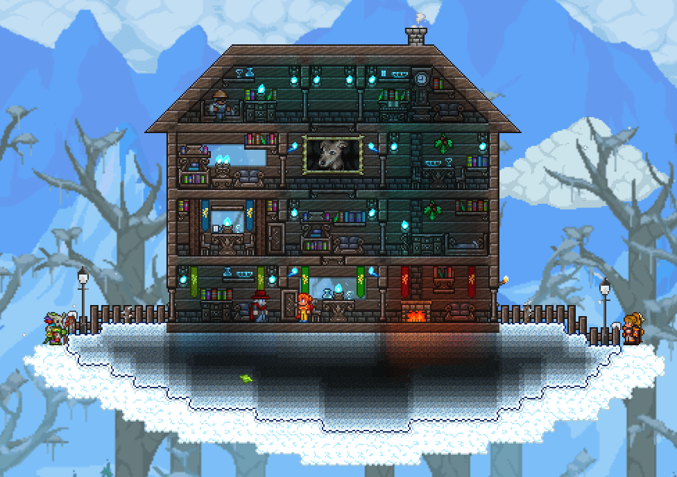 Cozy Snow Biome House. Mods Thorium and AlchemistNPC r/Terraria