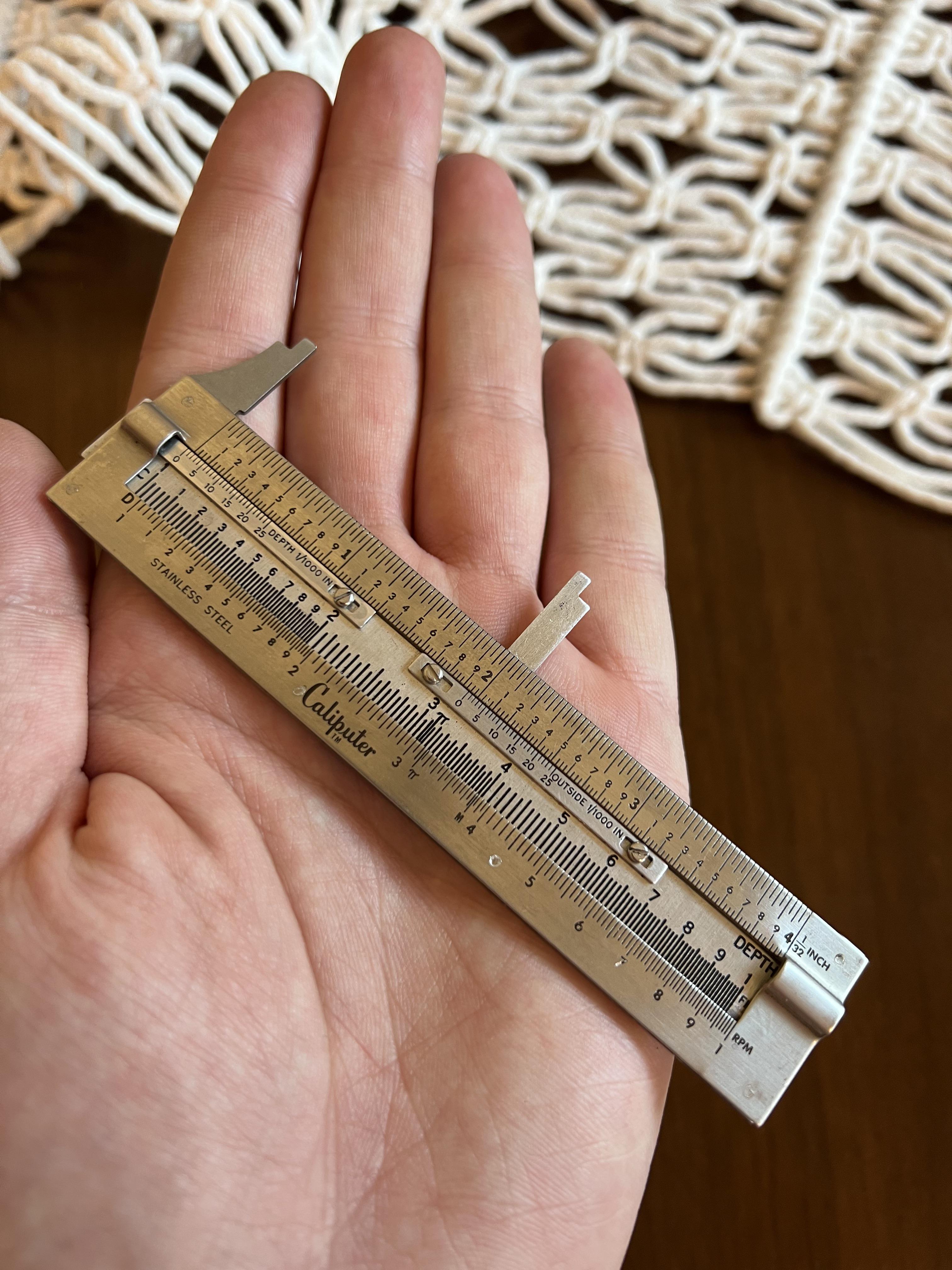 Machinist’s hybrid caliper/slide rule from the early 1960s. Super