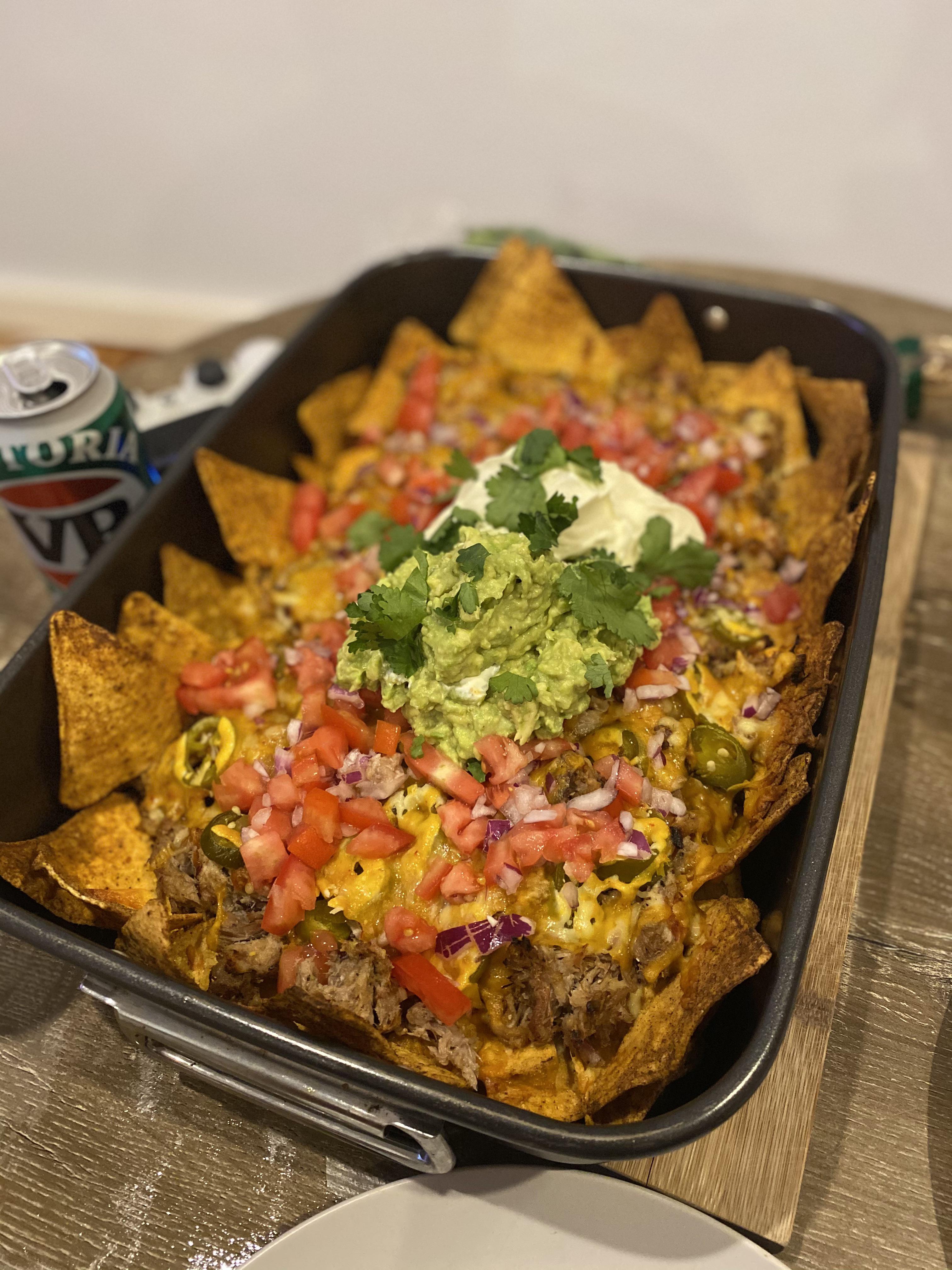 leftover boston butt (pork) Nachos. r/BBQ