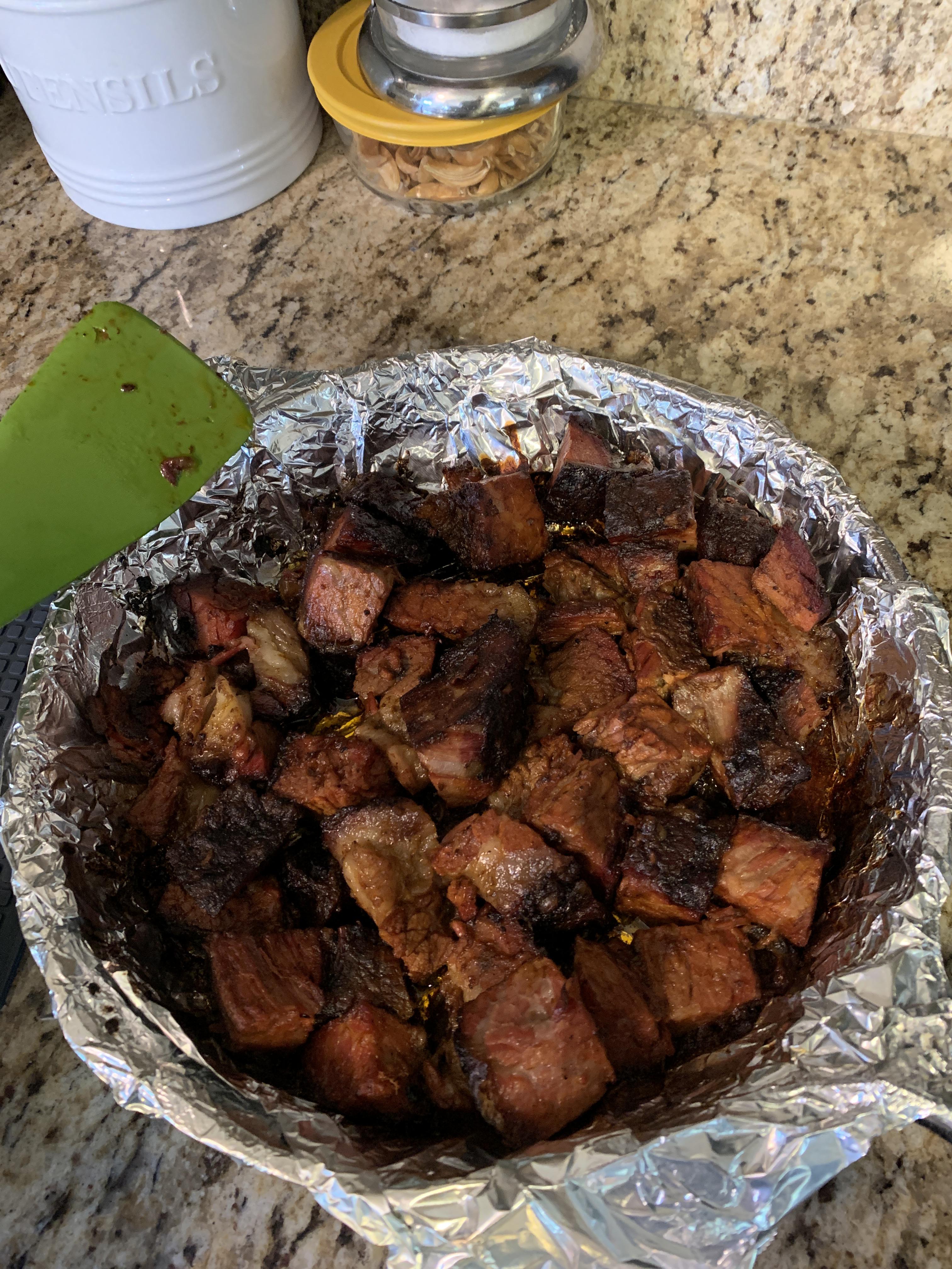 Burnt Ends Bathing in Meathead’s Texas Mop Sauce r/Traeger