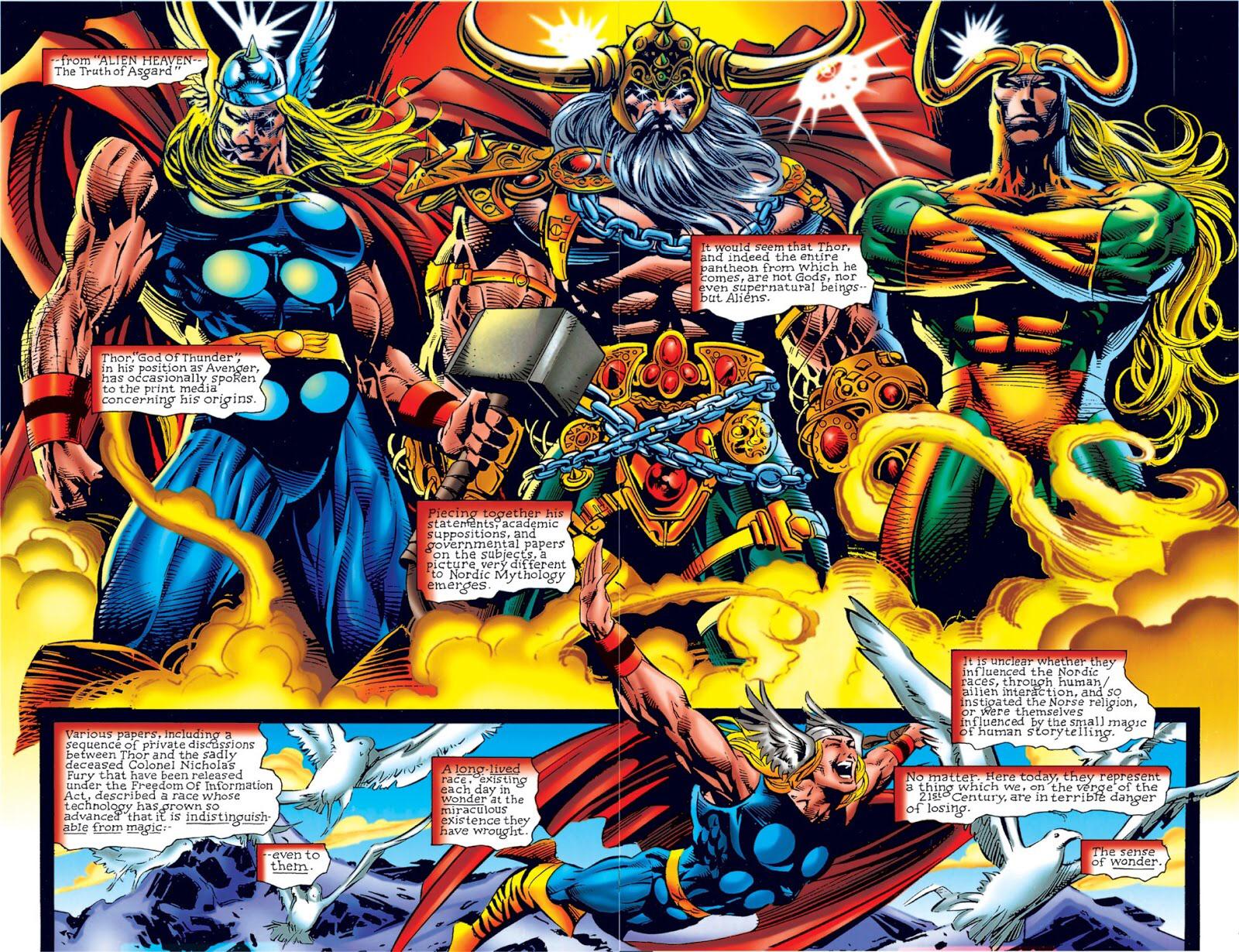 Is Thor a actual god or godlike? My Friend use this scan to show that