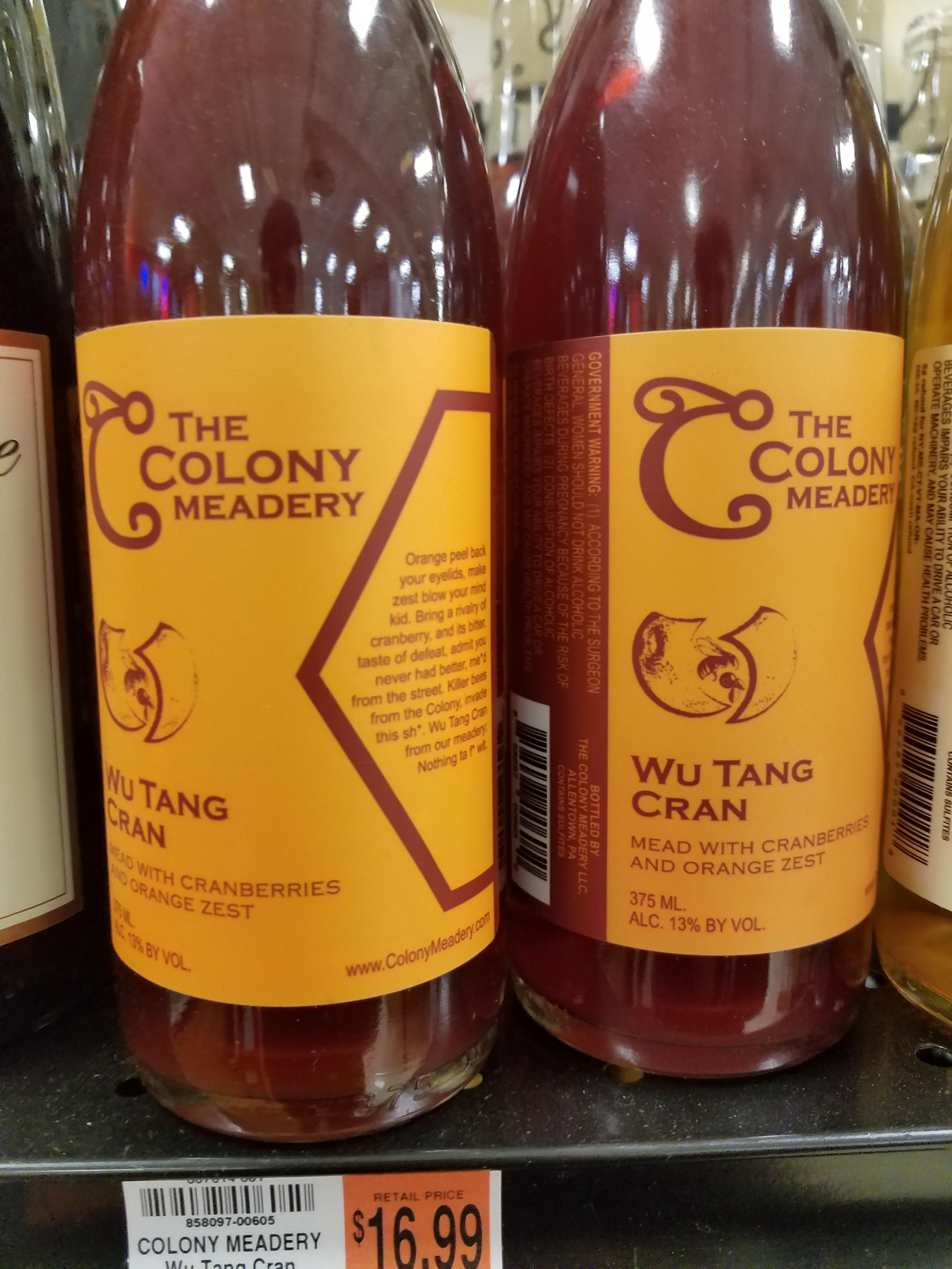 Wu tang Cran Mead from Colony Meadery, Allentown, Pennsylvania r