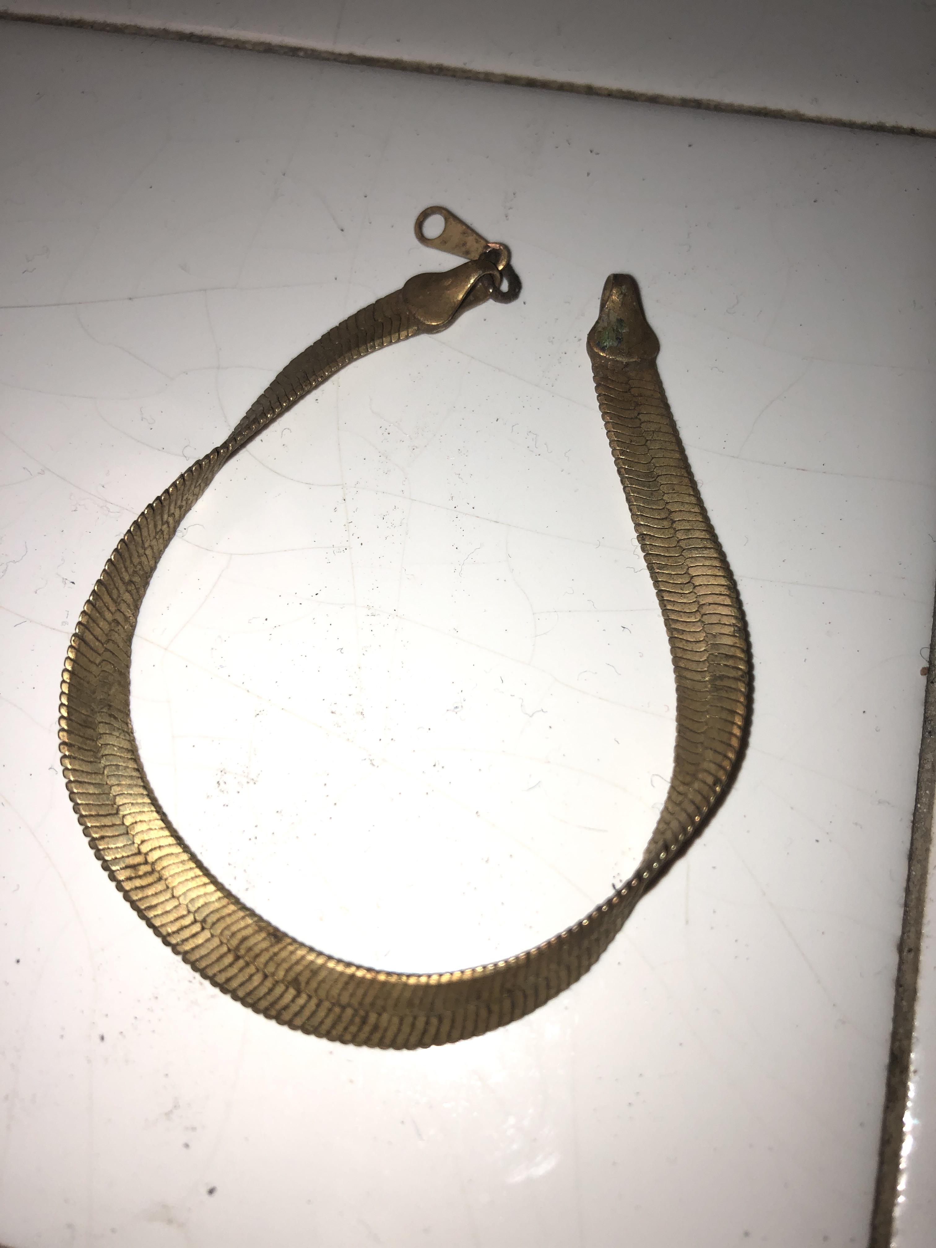 18k Gold plated herringbone women’s bracelet, found in Providence RI