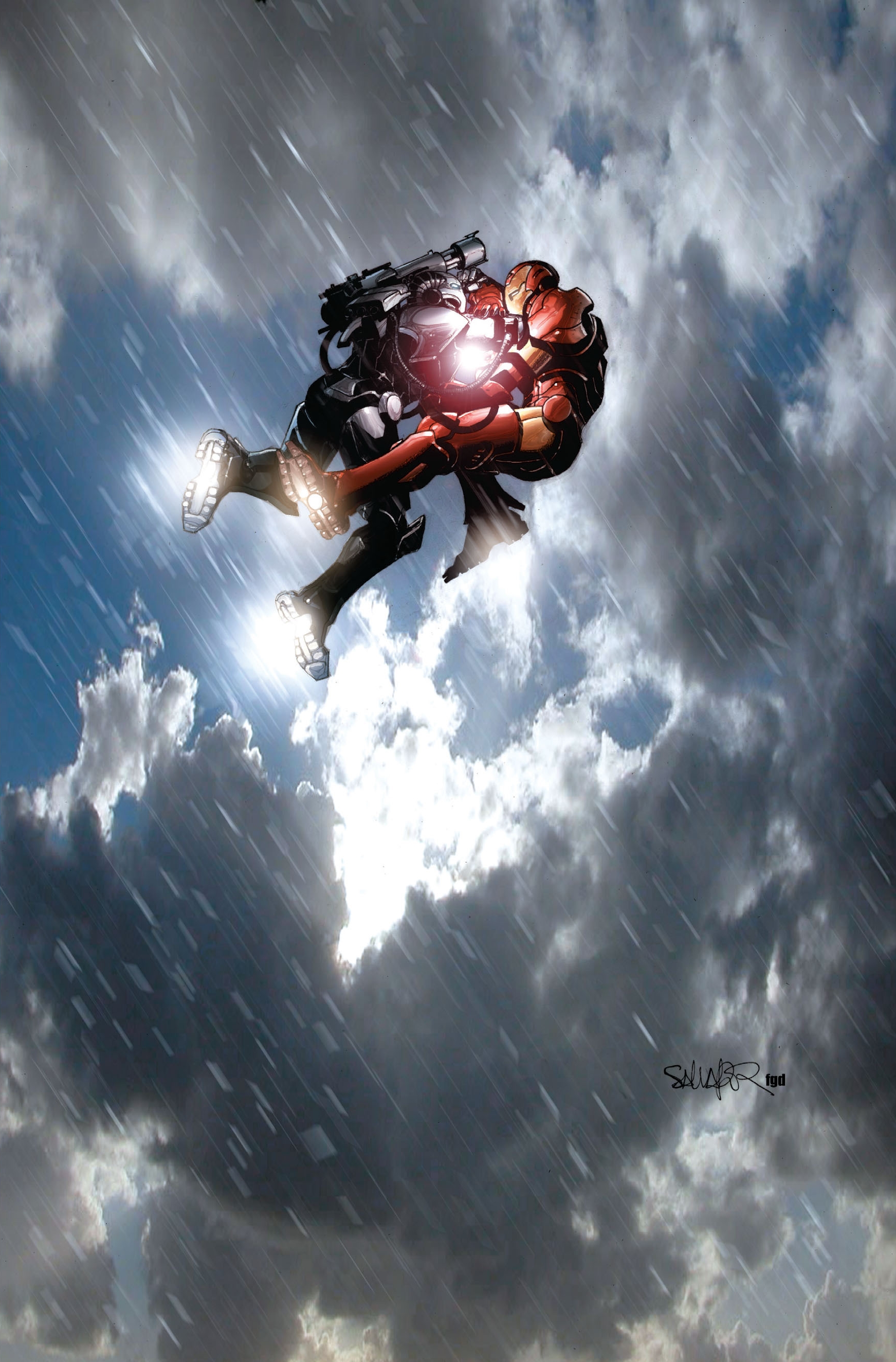 Iron Man Vs War Machine [The Invincible Iron Man 11 Cover