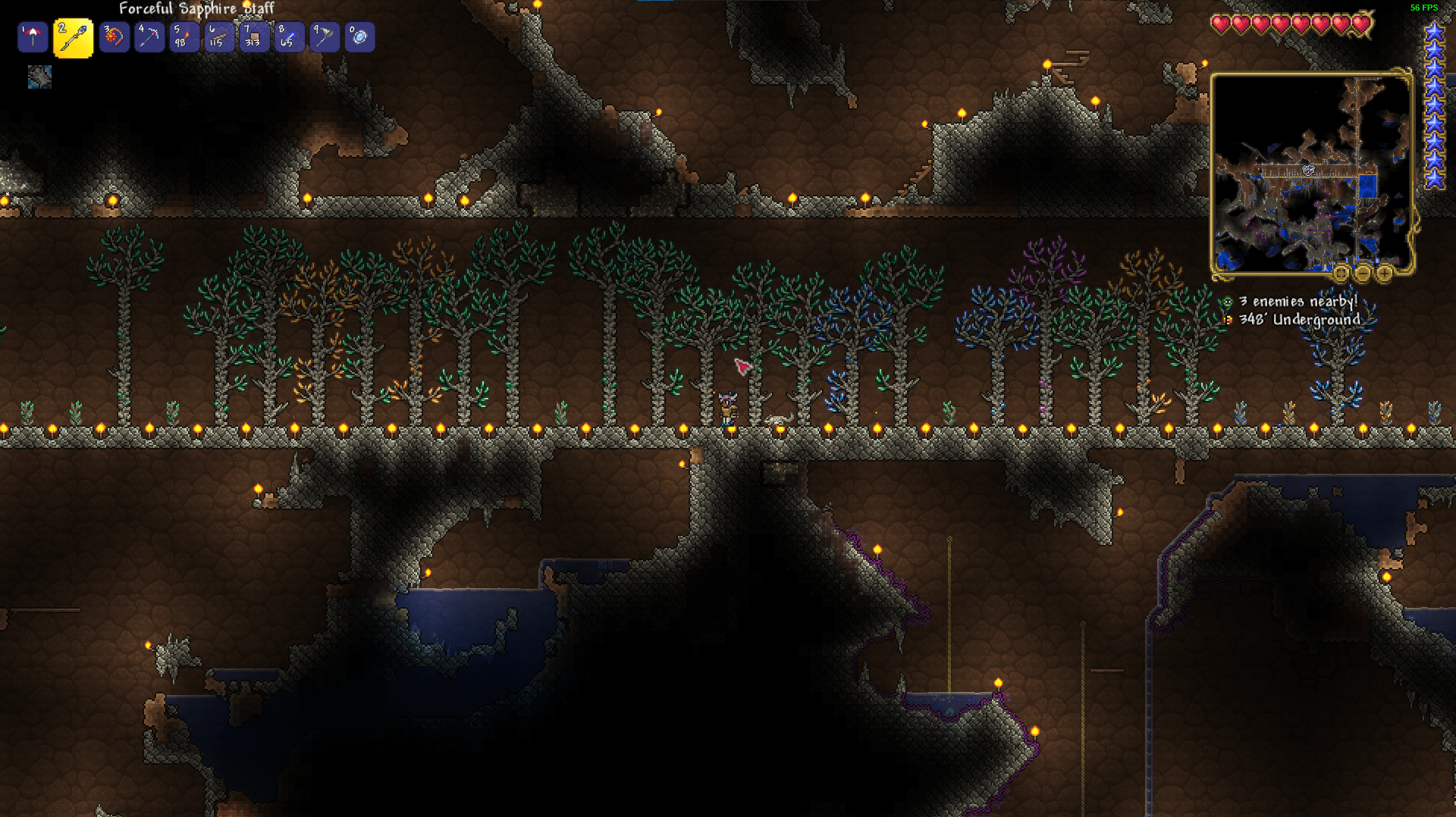 Started a Terraria world with my friends, my temporary gem farm for