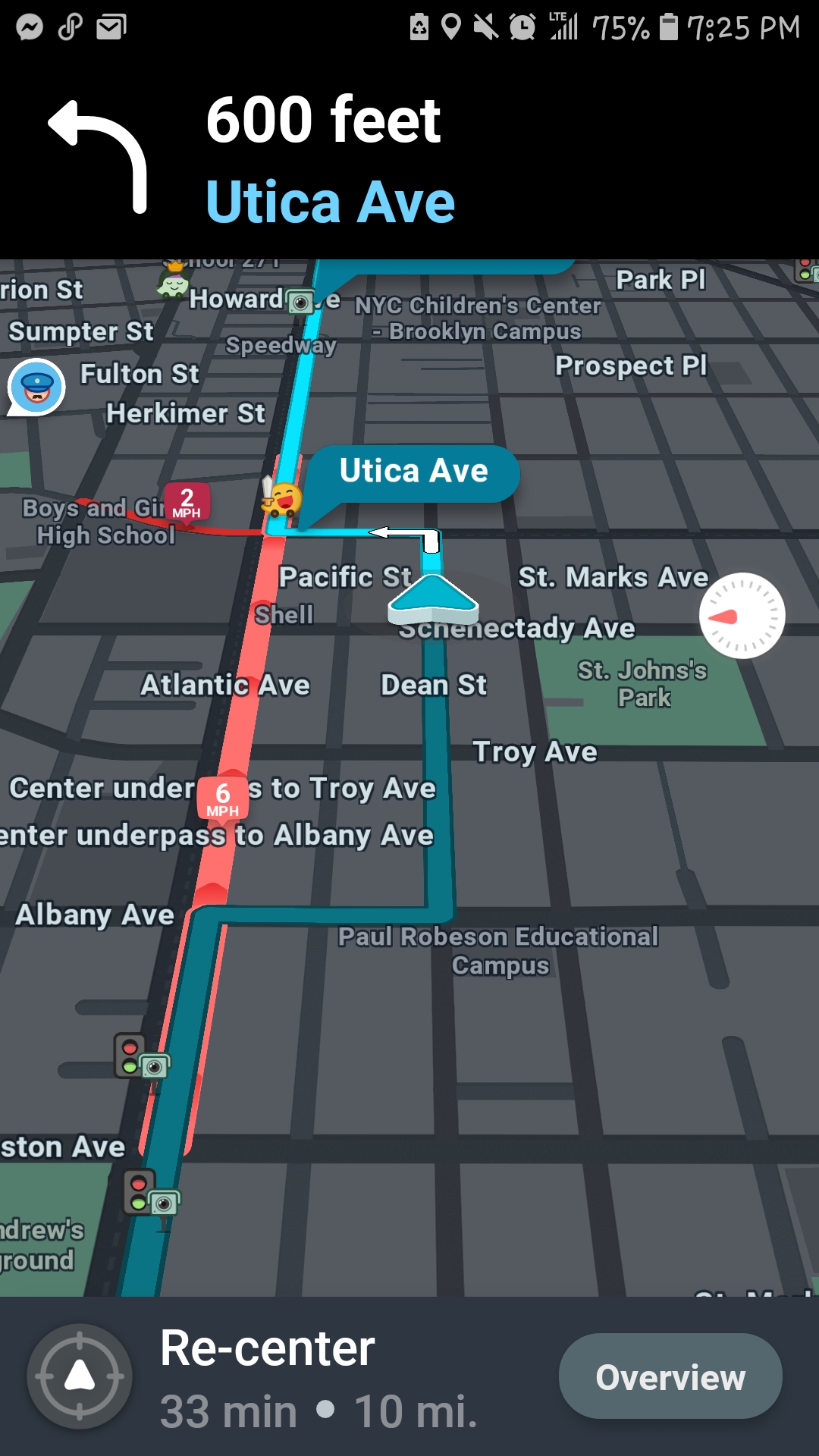 Waze win? I'm not sure how much time it saved between stop signs and