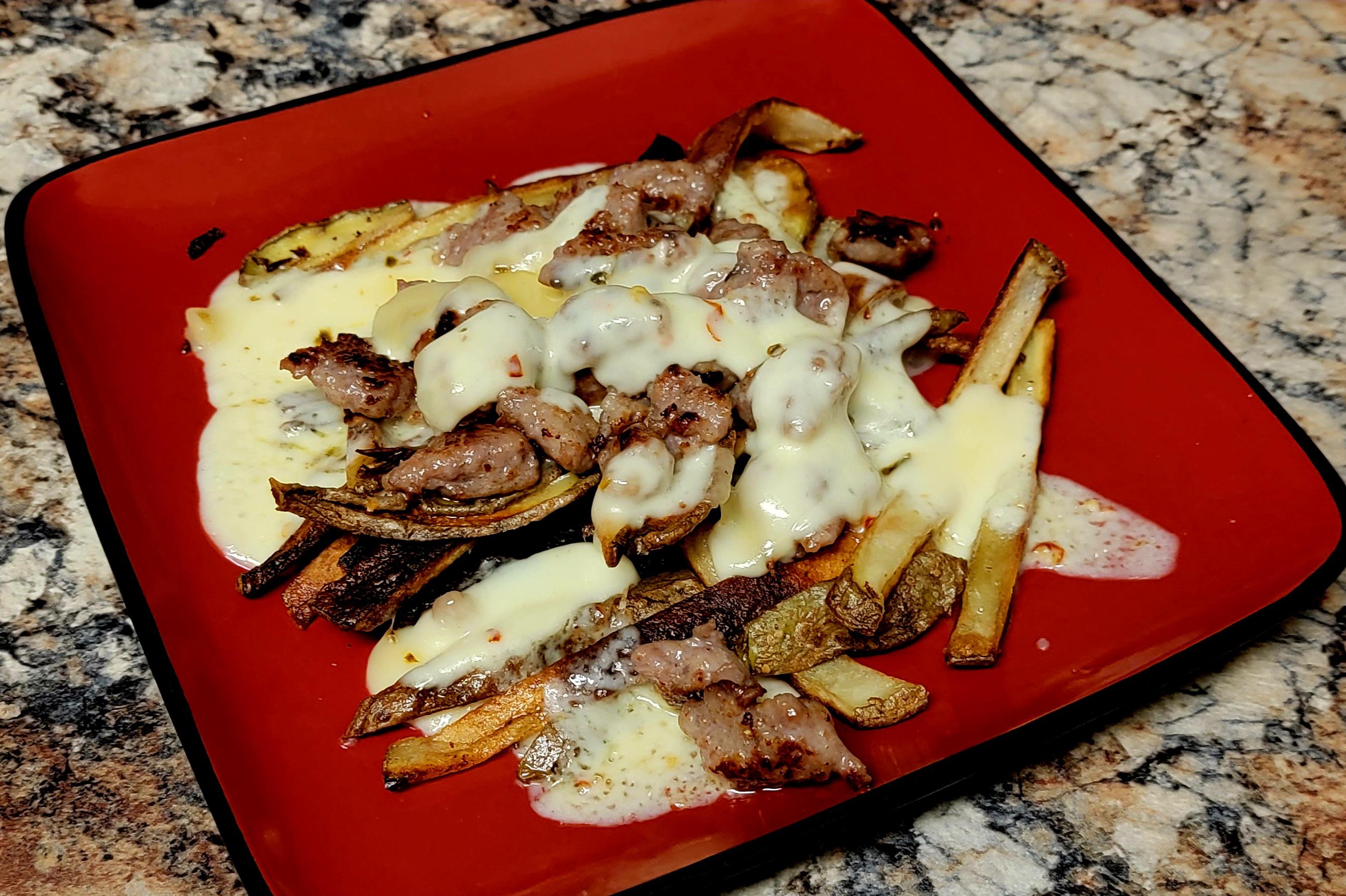 Pepper Jack Fries with Bratwurst r/FoodPorn