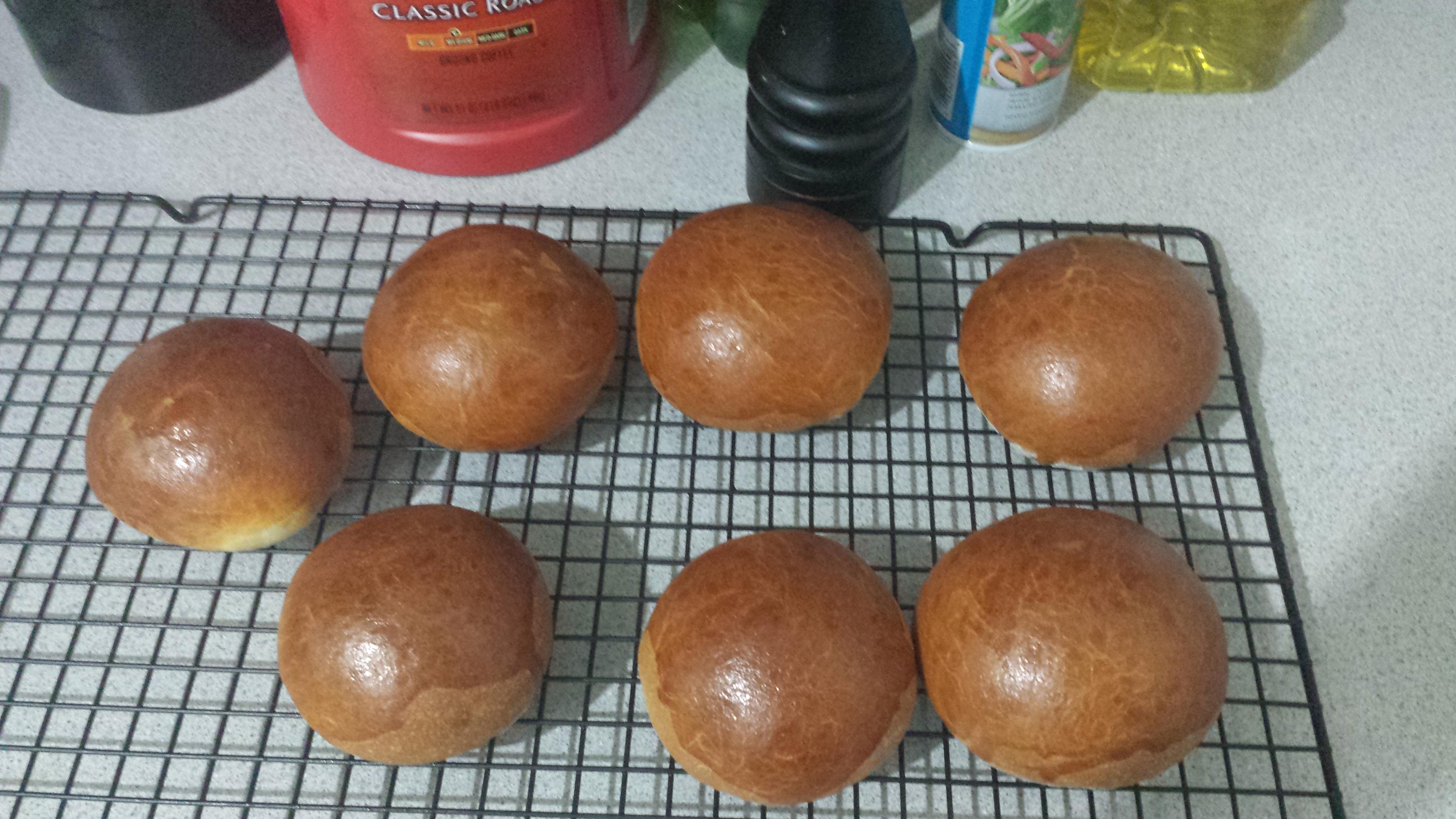 1st time making brioche hamburger buns at home. So super proud! r