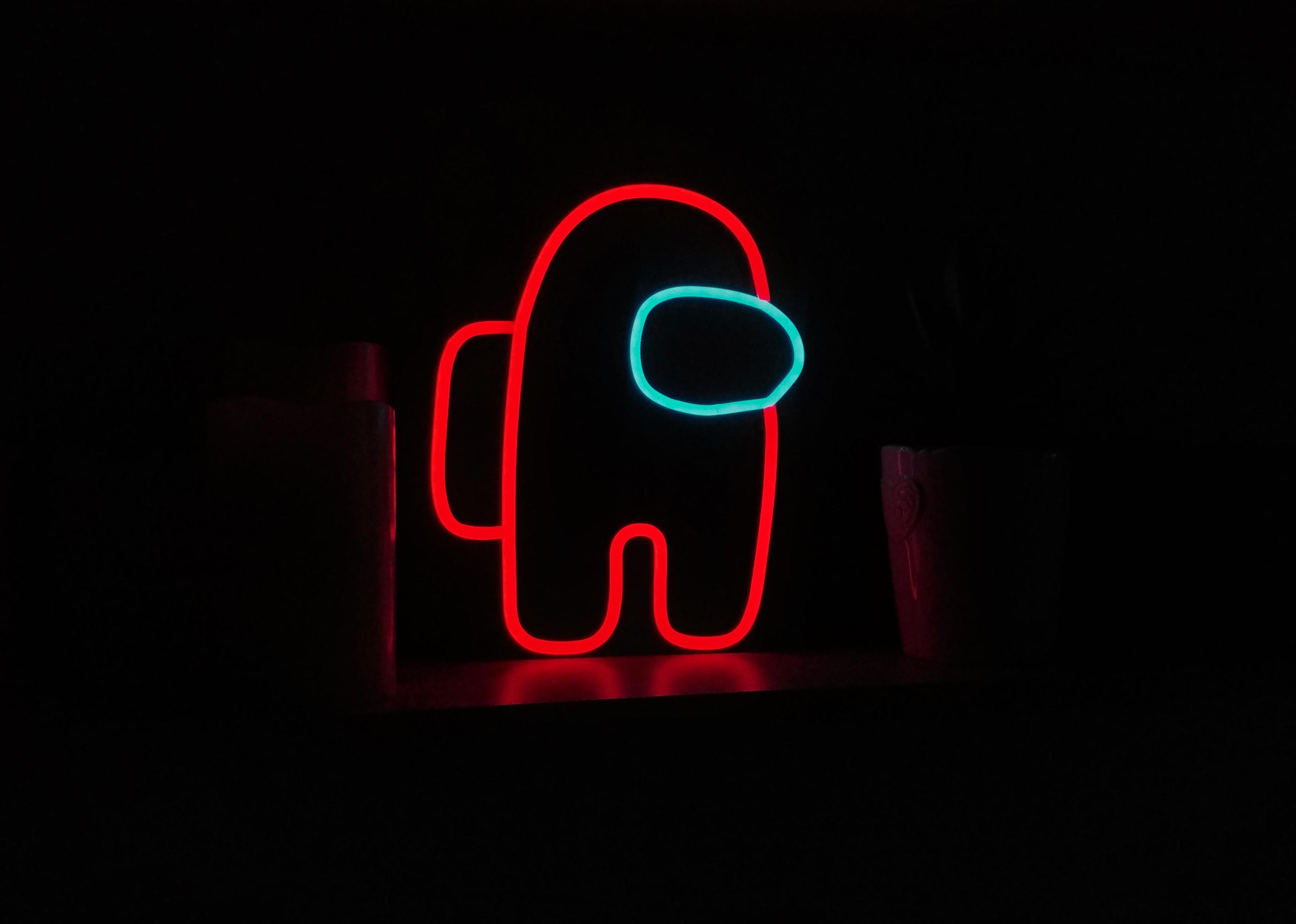 Neon Blue Aesthetic Among Us Logo kingmarianandqueenanna