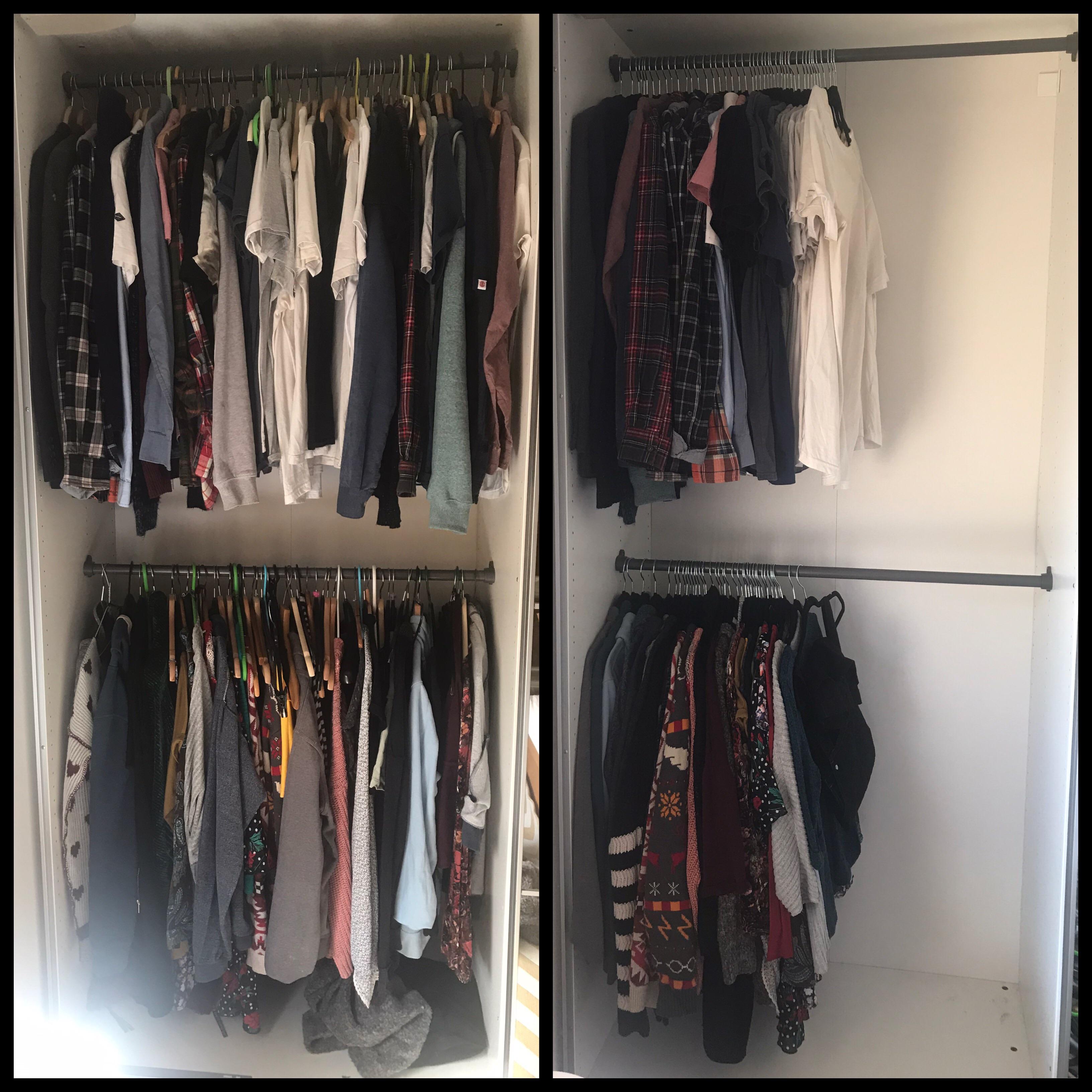 Took the advice and bought matching velvet hangers same amount of