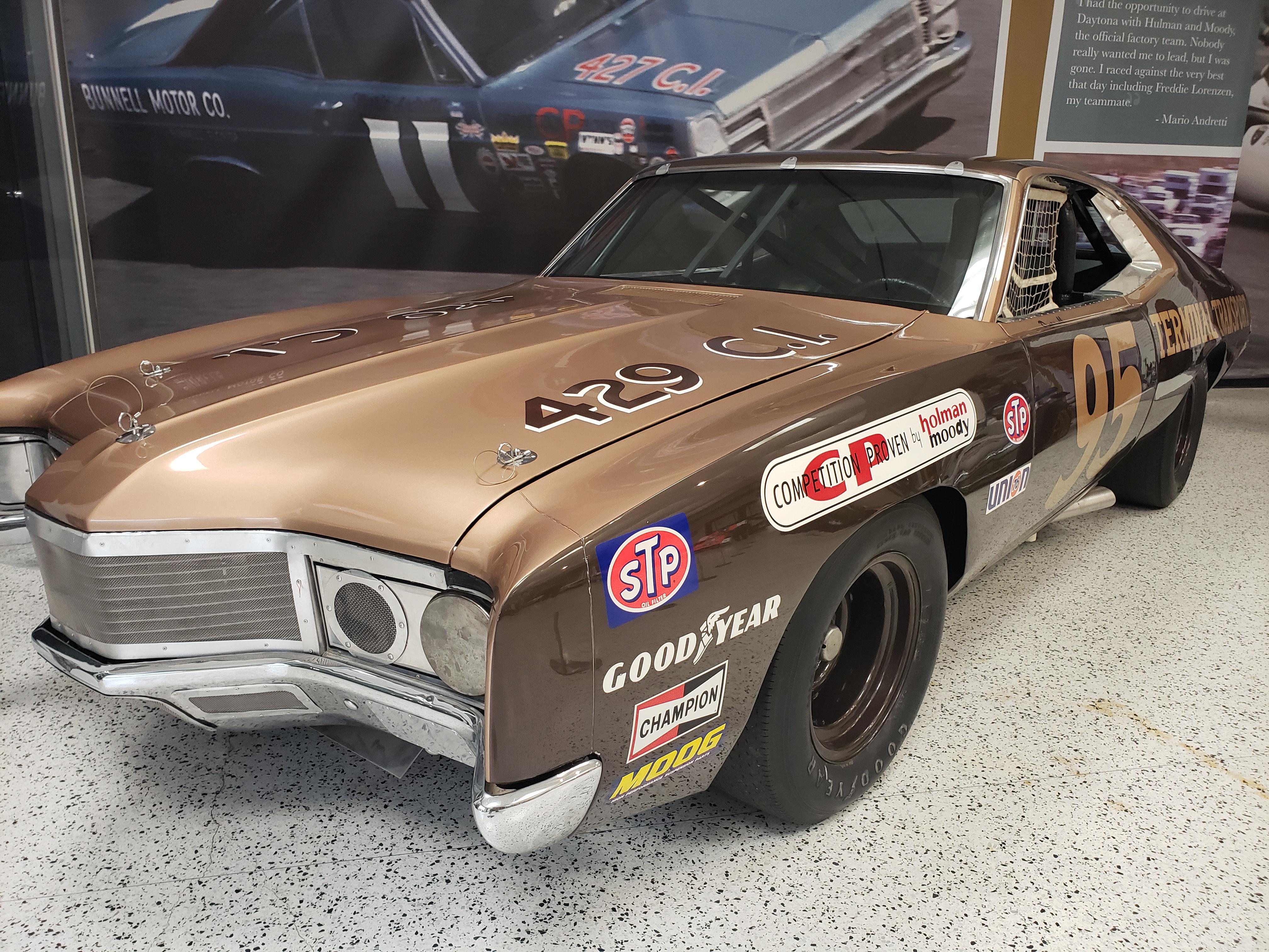 Mario Andretti's 1967 Daytona 500 winning Mercury Cyclone on display at