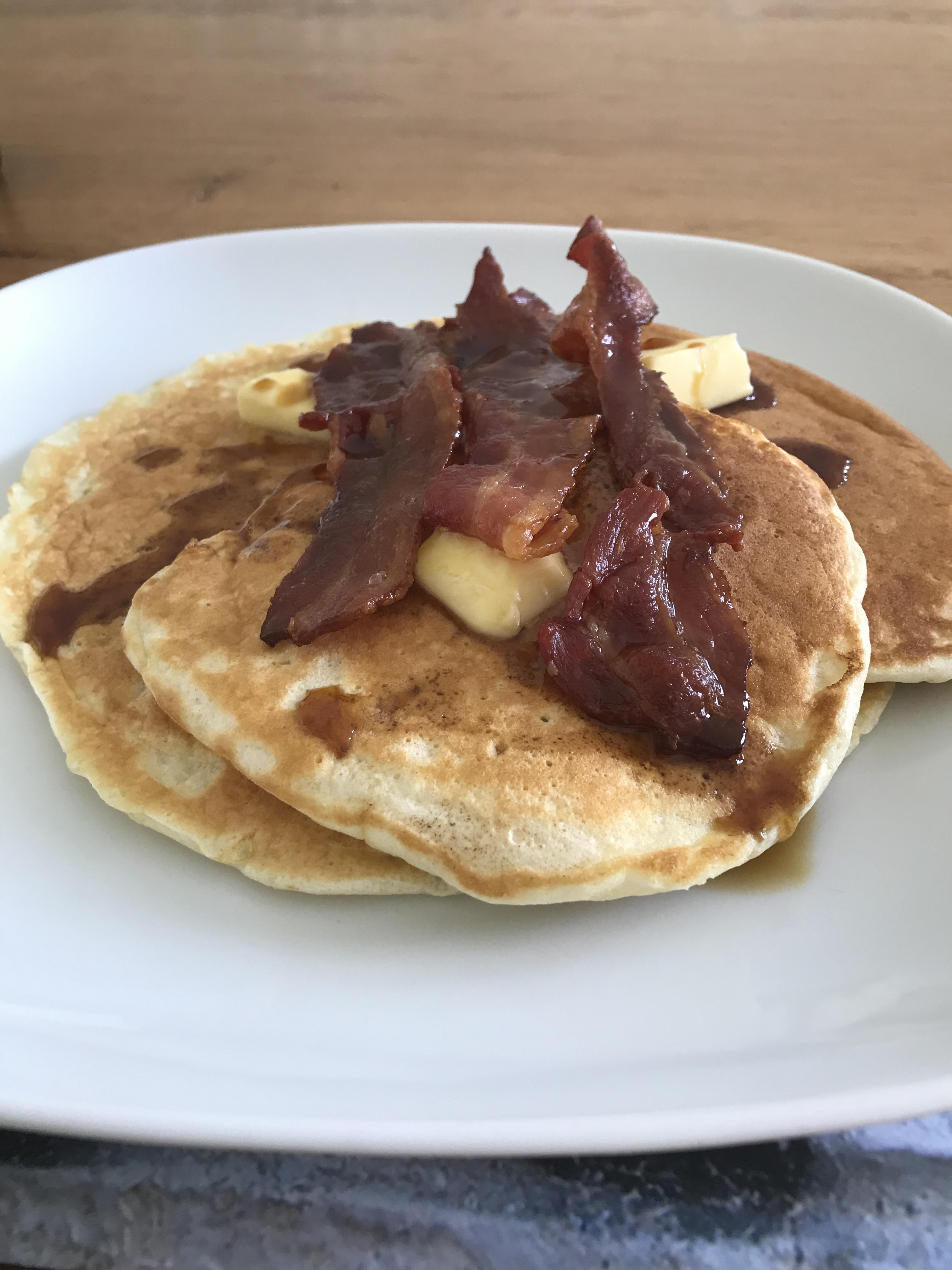 Whipping egg whites into stiff peaks made for fluffier pancakes! pancakes