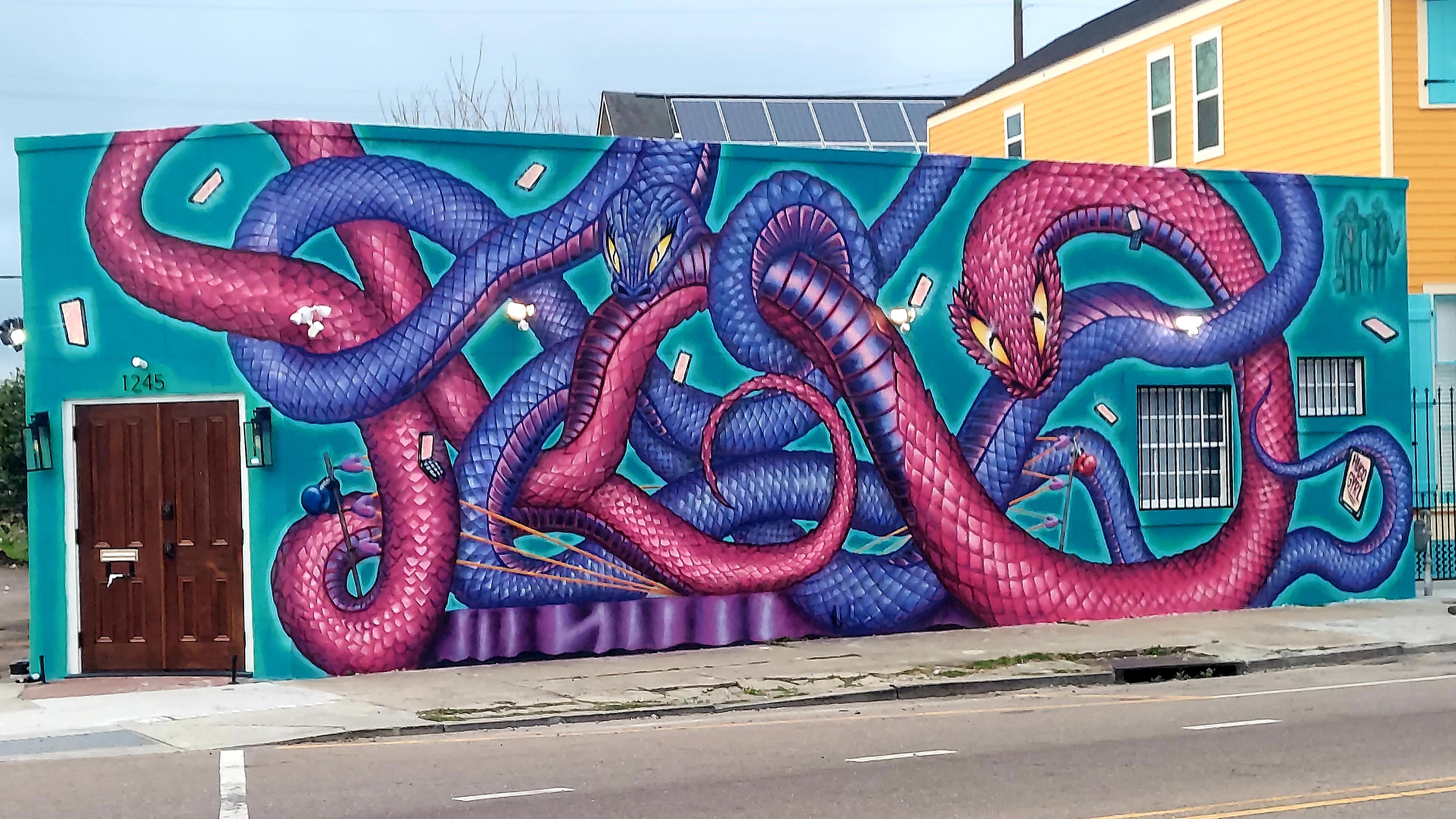 OC New Orleans mural, South 7th Ward at St Bernard Ave and Marais St