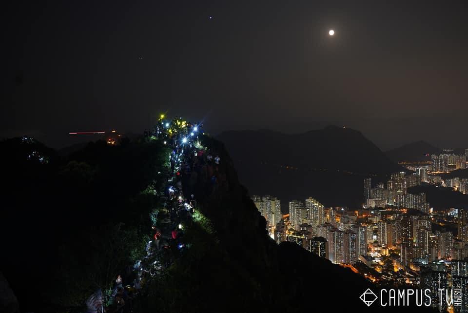 The MidAutumn Hong Kong Way under the bright full moon. HongKong
