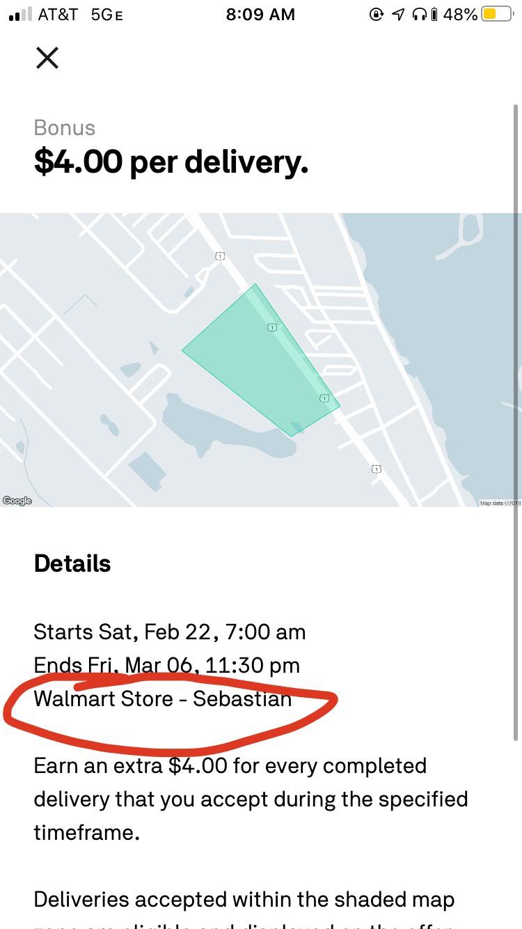 Is this bonus for every delivery, or only Walmart deliveries? r/postmates