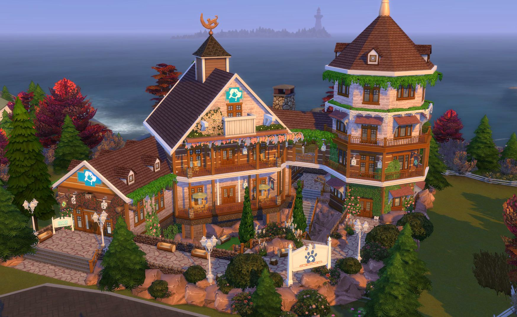 Vet clinic with dog training area thesims