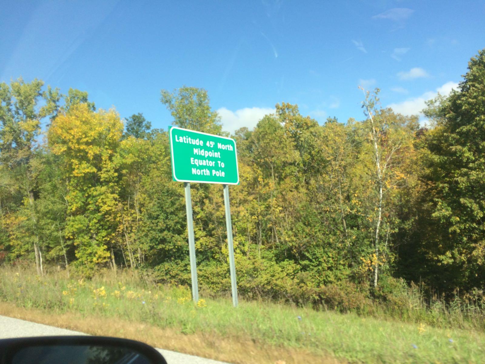 Neat sign on the Highway 91 in Vermont near the Quebec border. r/geography