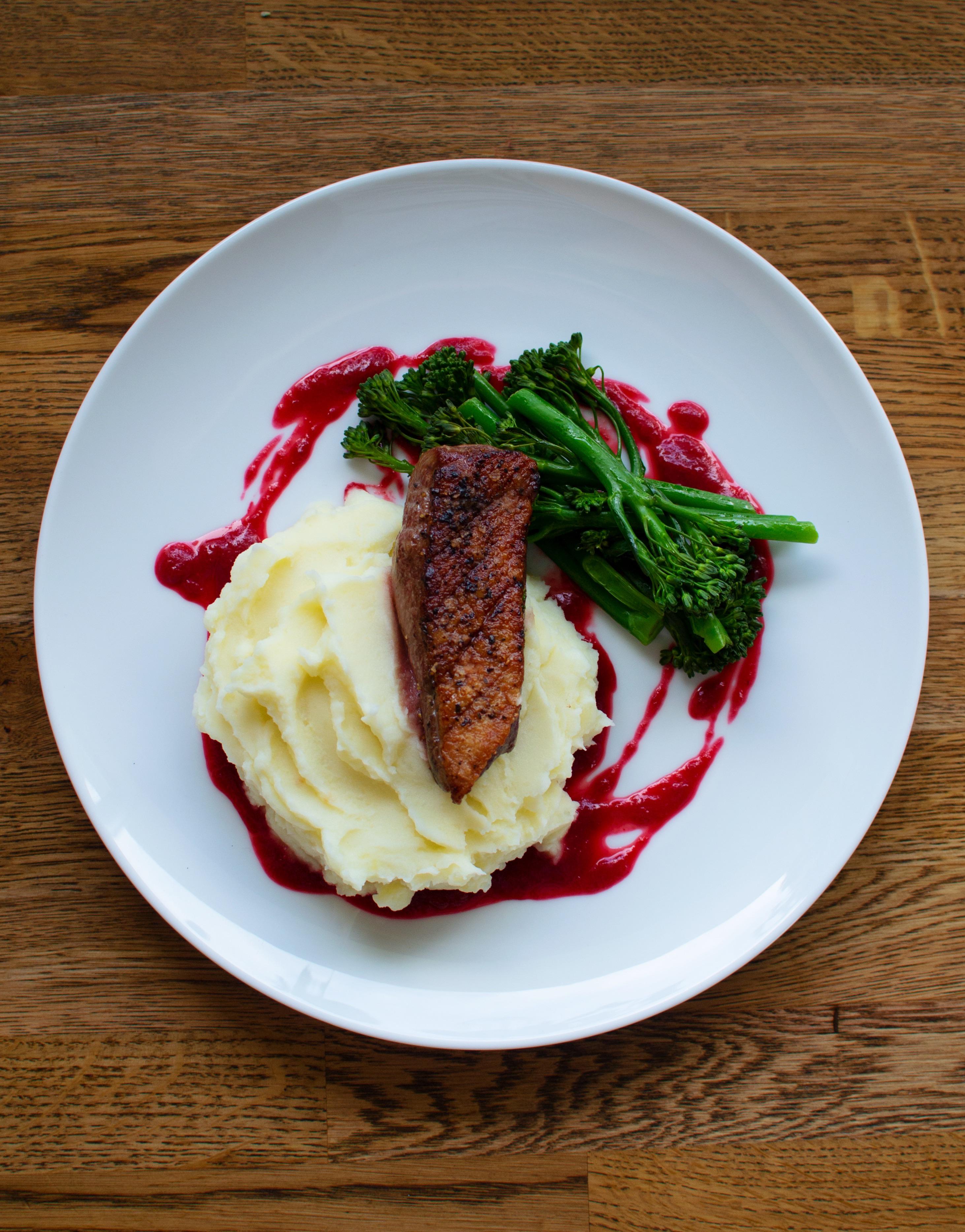 Duck breast with homemade plum sauce r/foodphotography