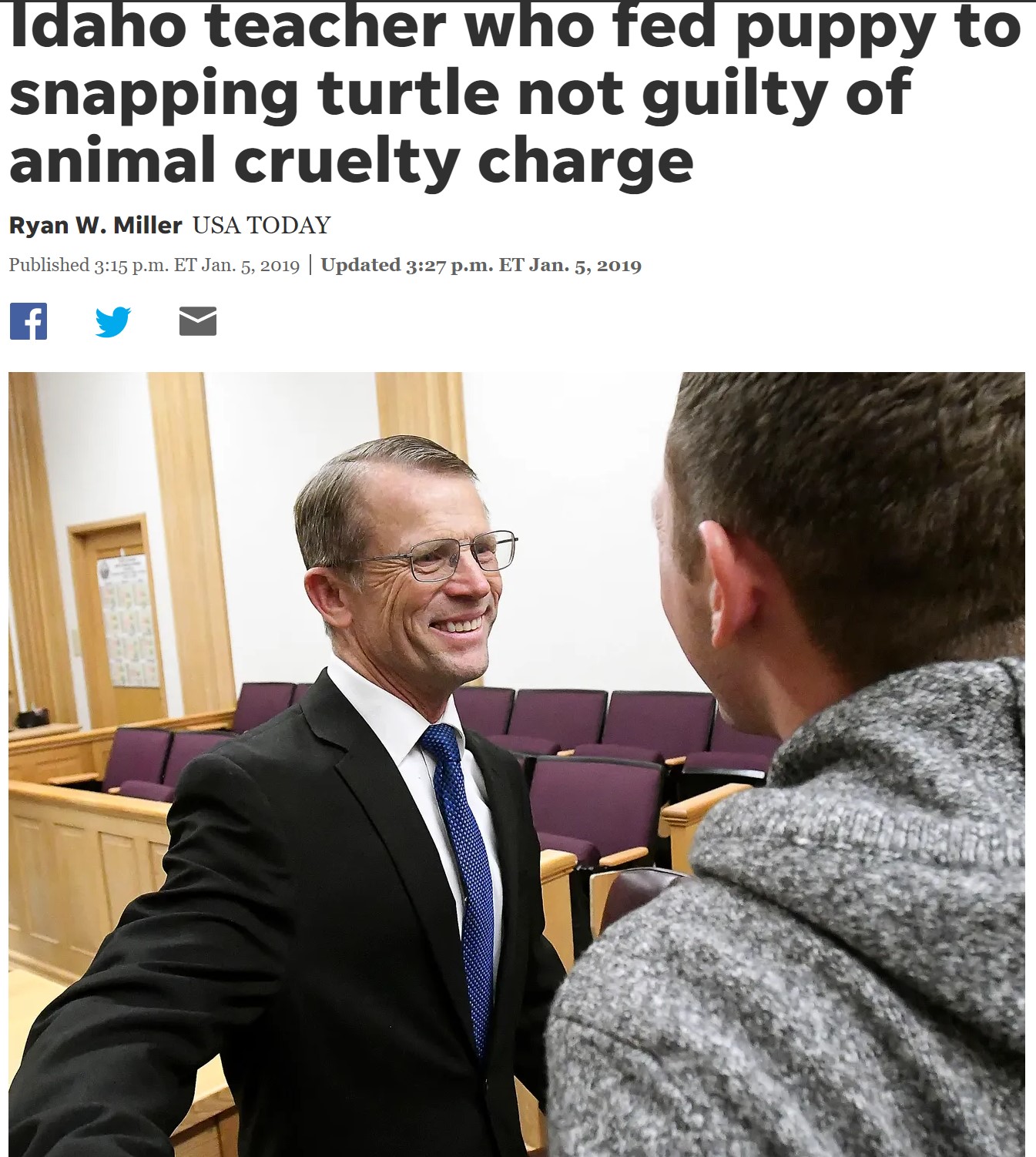 Idaho teacher fed a puppy to a snapping turtle in front of some of his