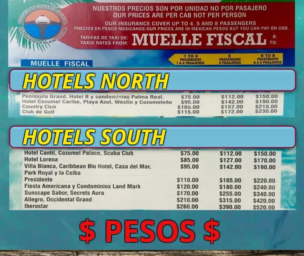 2024 taxi rate sheet r/cozumel