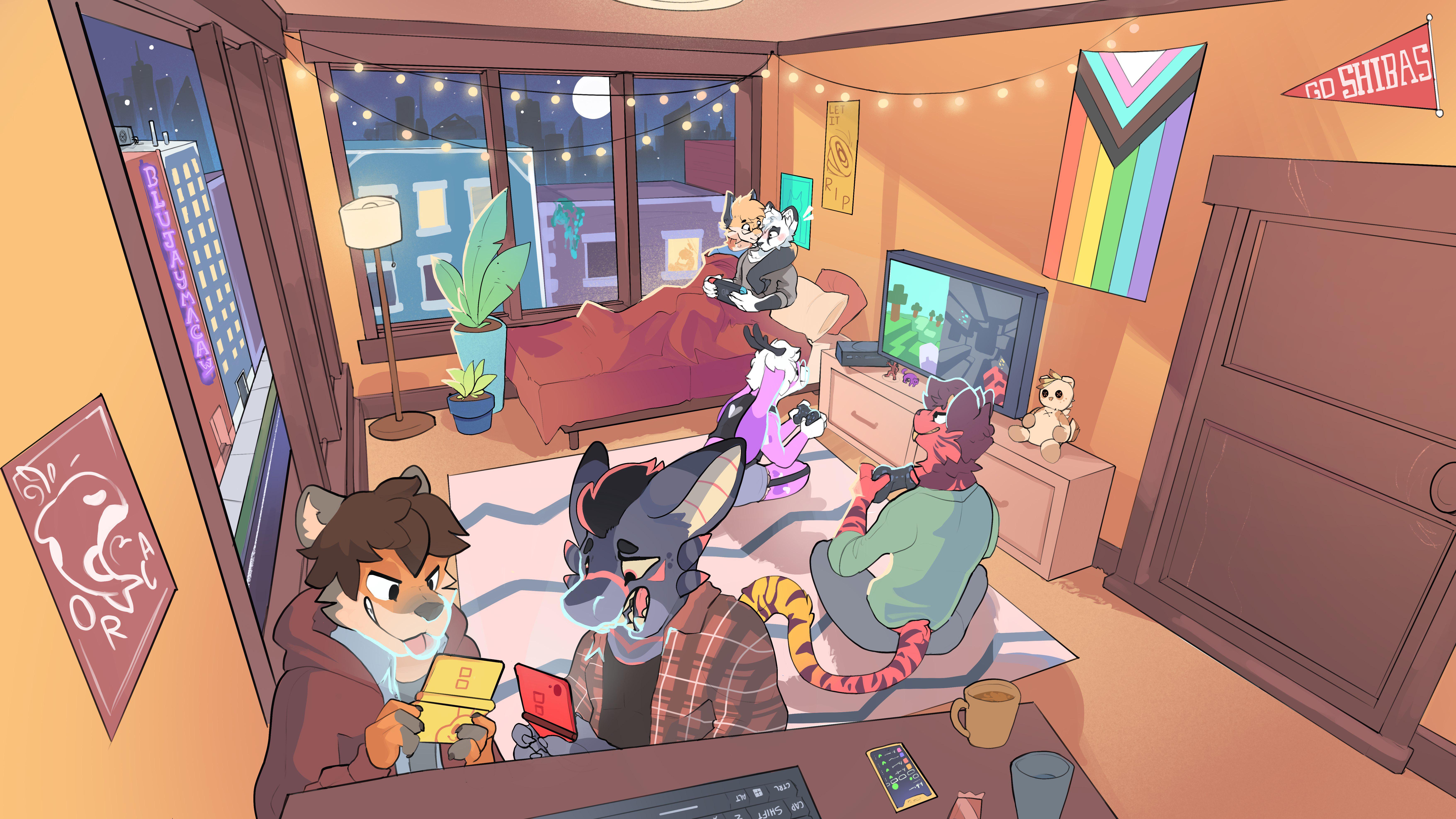 Game Night by BluJayMacaw] r/furry