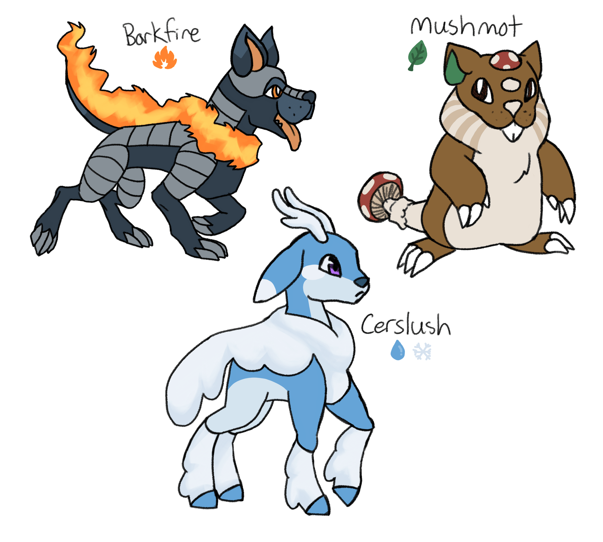 Pennsa (Pennsylvania) Region Starter Mid Evolutions r/fakemon