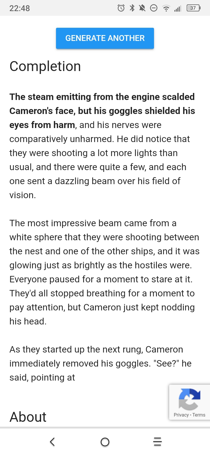 I challenged an AI to write a compelling Steampunk story. The text in