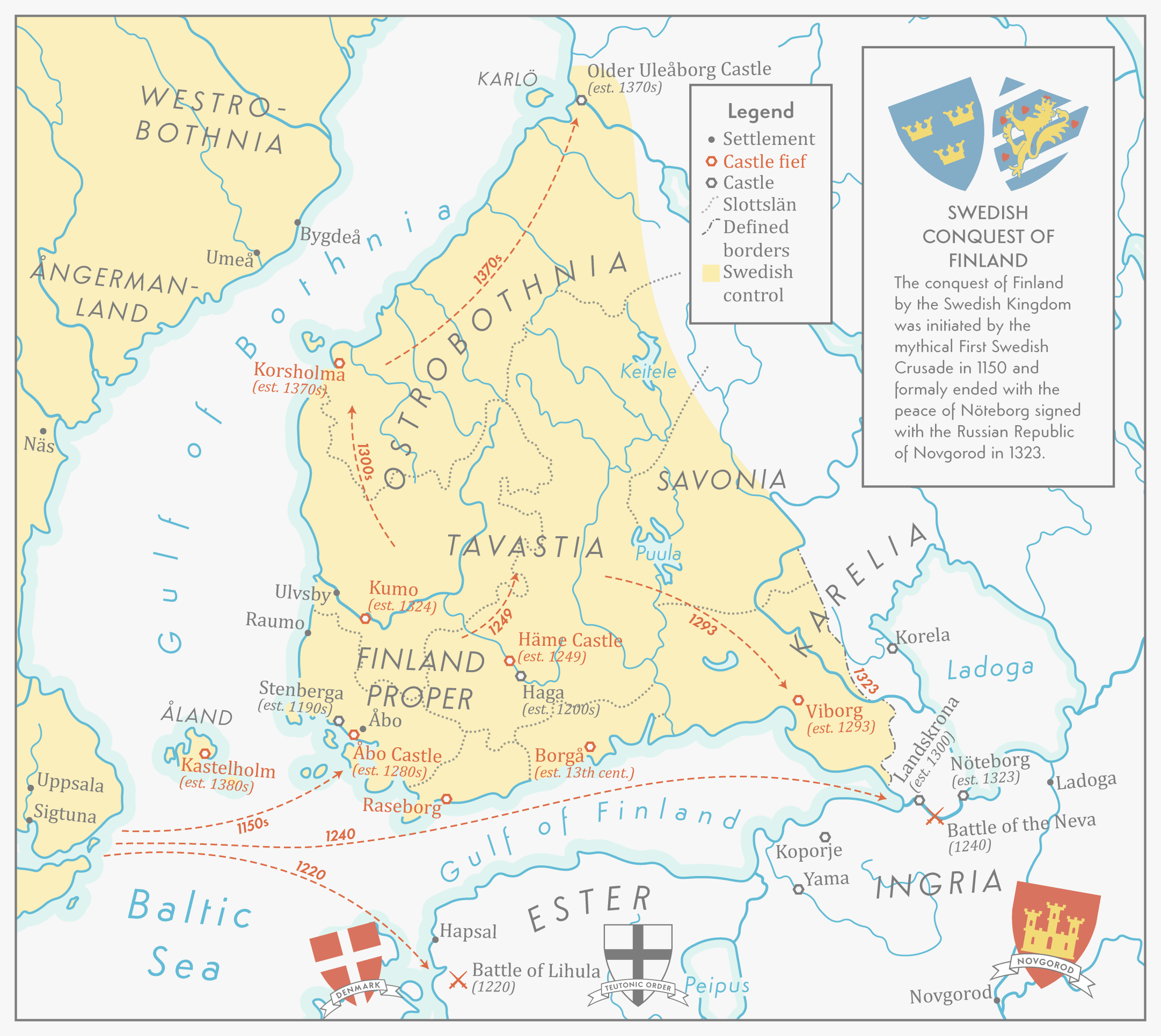 The Swedish Conquest of Finland r/MapPorn