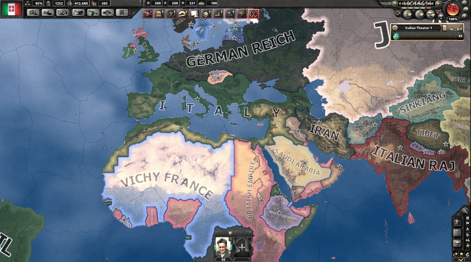 Recreated the Roman Empire at there height, around 117 AD. hoi4
