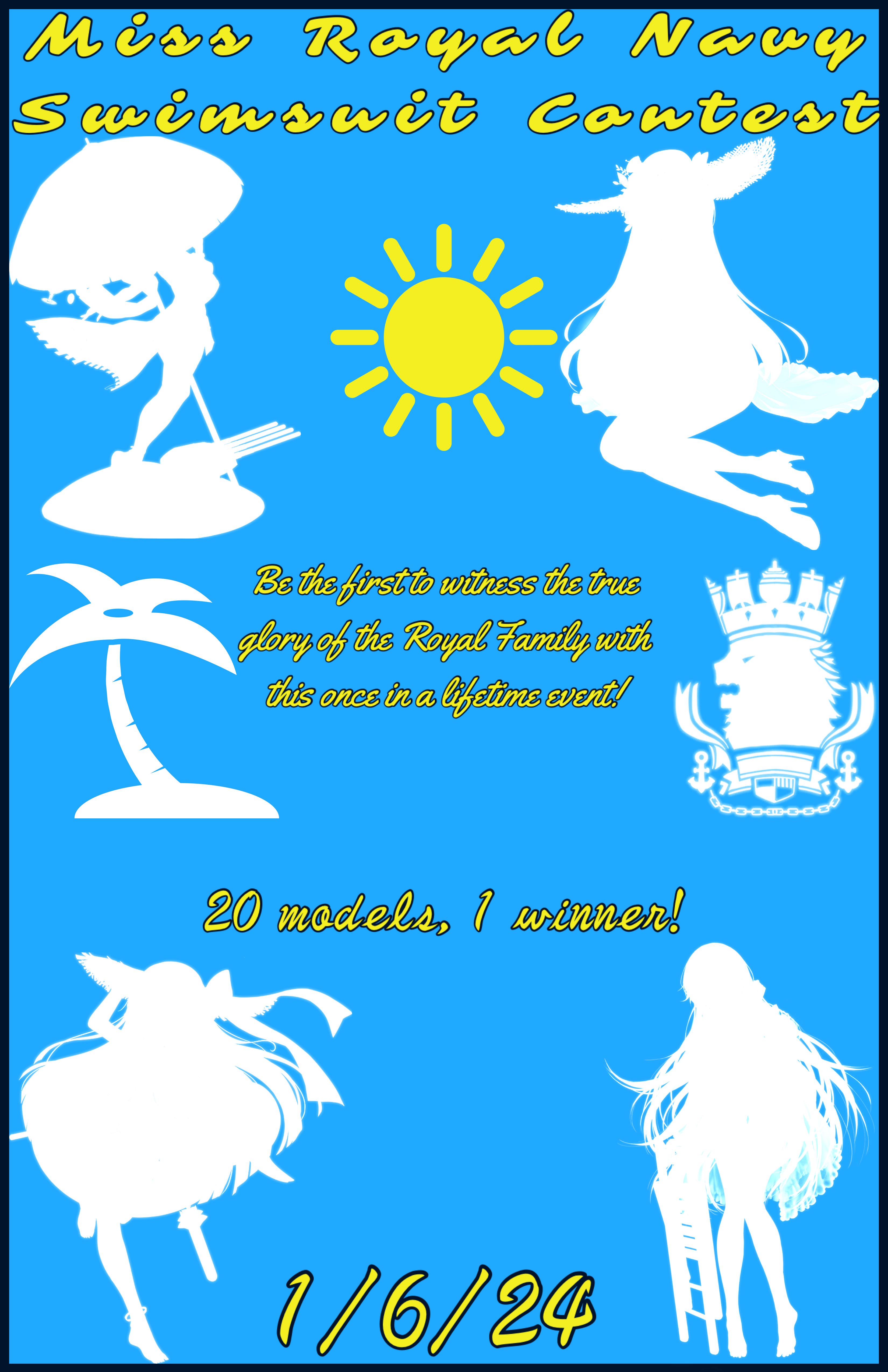 Miss Royal Navy Swimsuit Contest poster (PoW, Rodney, Hermione