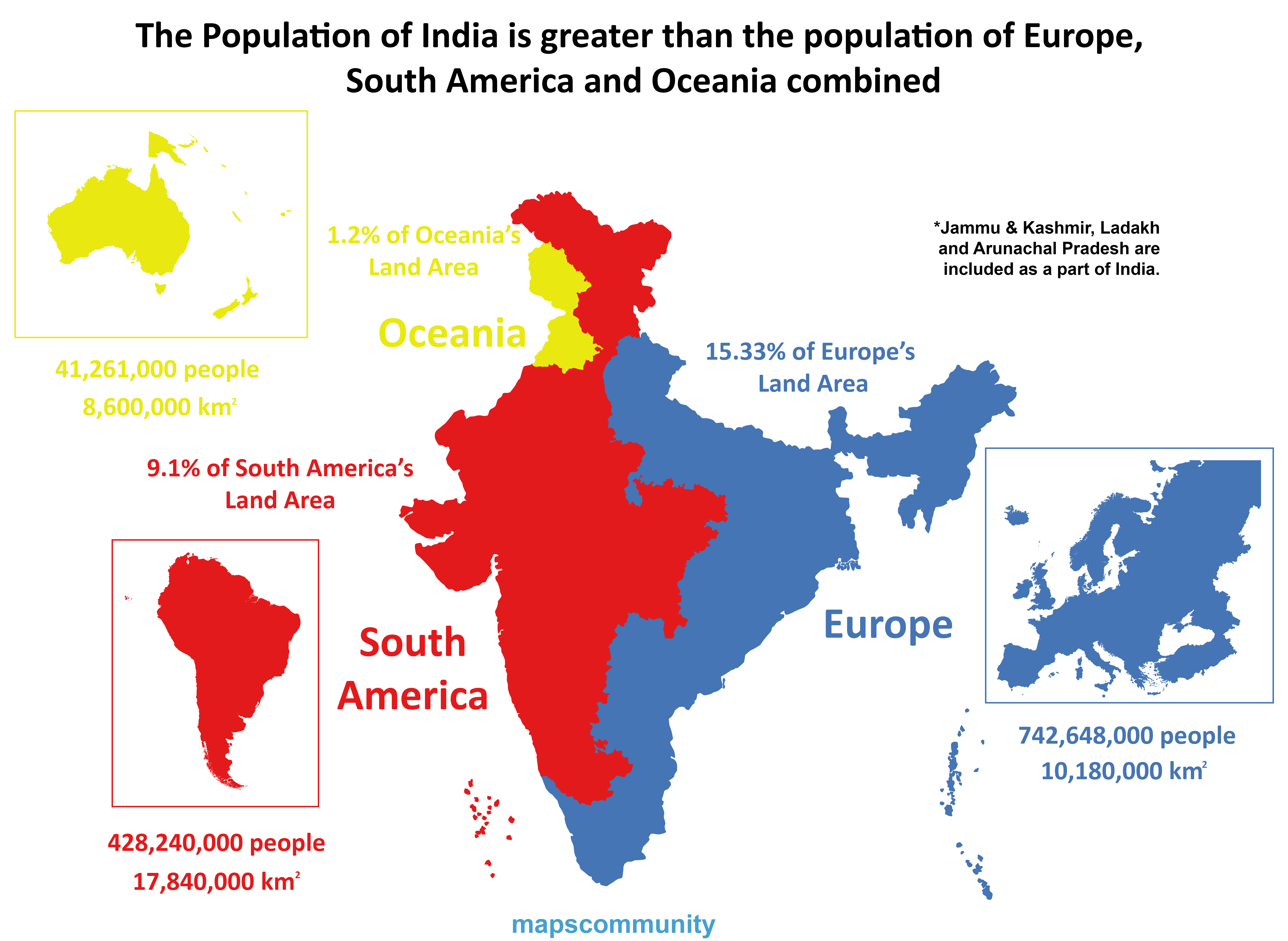 An extreme comparison of India's population r/MapPorn