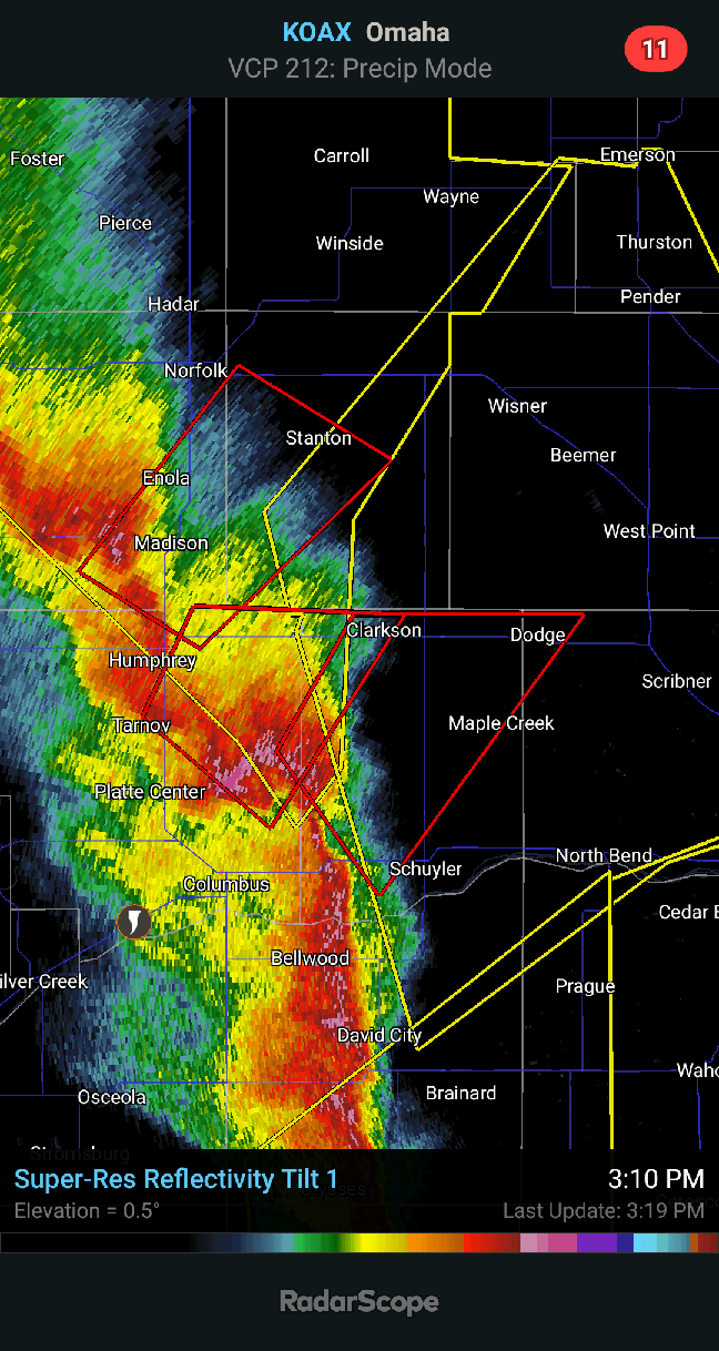 Observed Tornado Warning Including Burkesville, KY. (Swipe For Radar