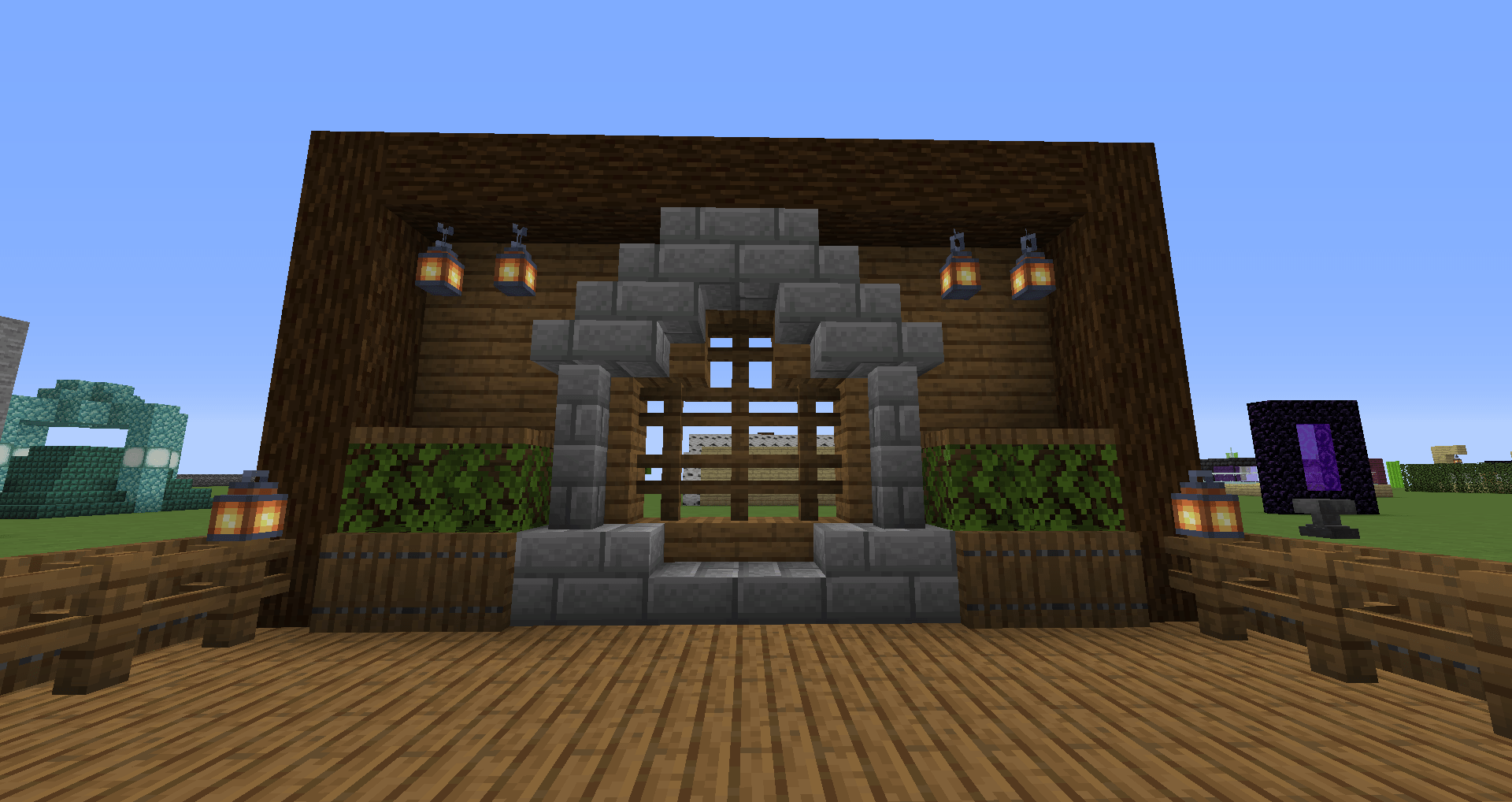 A spruce window design I made. r/Minecraft