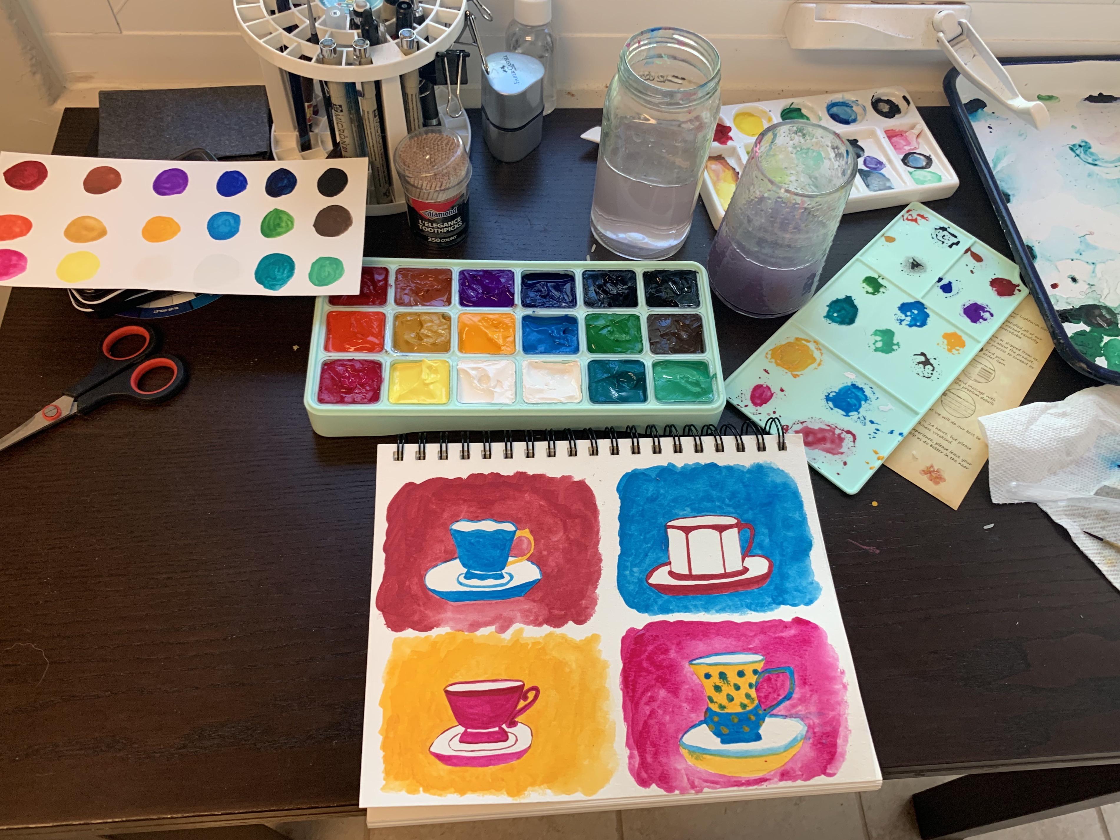 Very new to gouache. Am I using too much water? Gouache