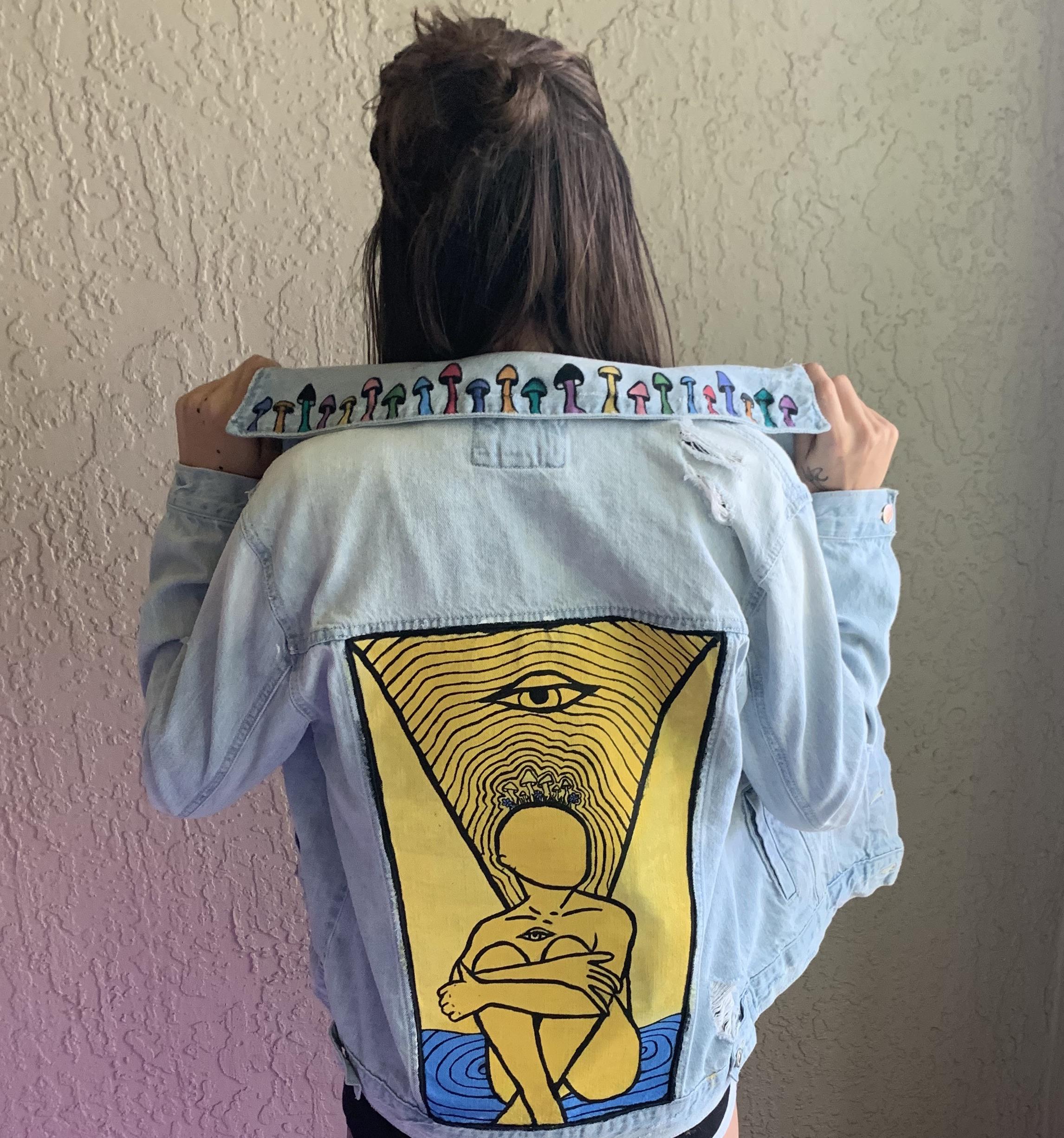 “Ethereal”, Me, Acrylic on Denim, 2020 r/Art