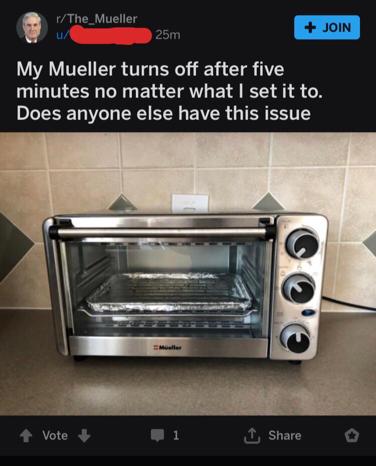 Guy thinks political subreddit is about a toaster oven brand r