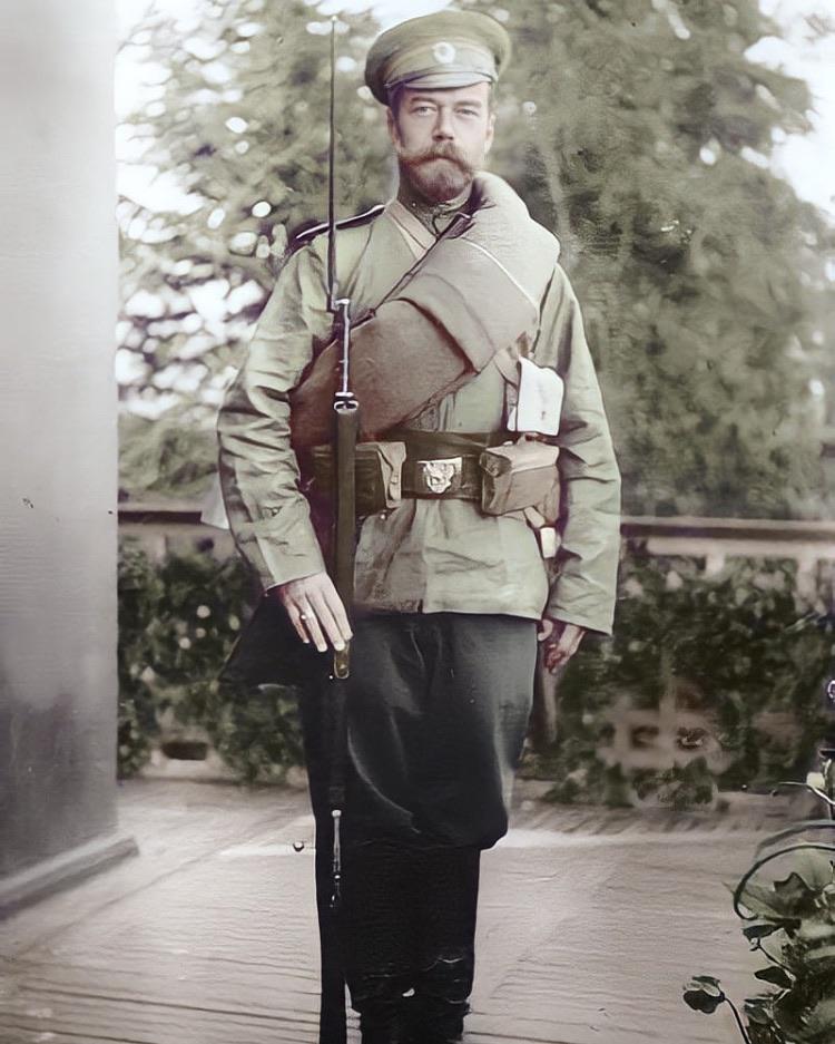 Tsar Nicholas II in infantry uniform in 1909. The Tsar personally