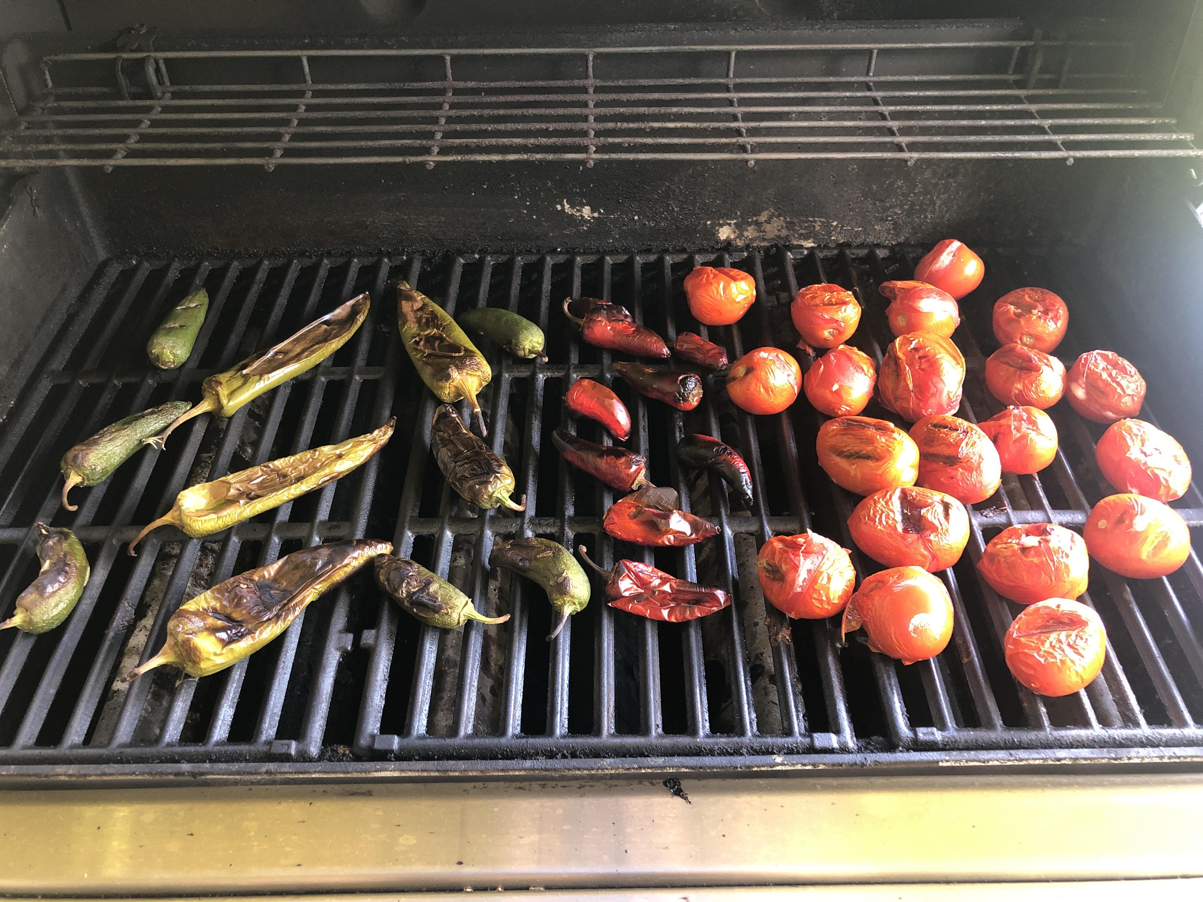 Roasting up some peppers/tomatoes for salsa, should I dump some