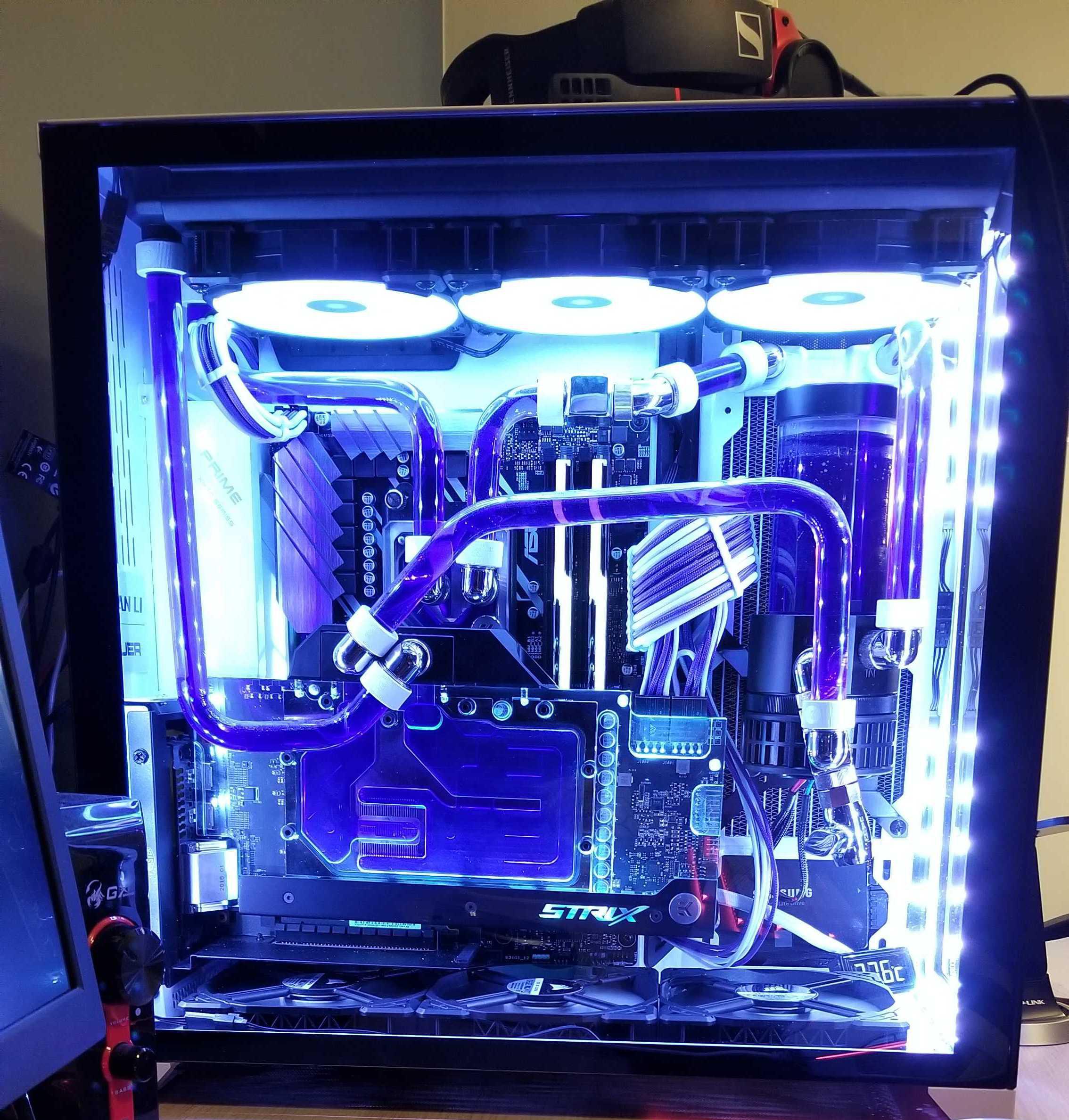 Redid my loop with hard tubing in the PC011 Dynamic. r/watercooling