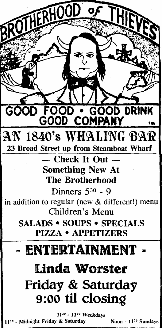 Brotherhood of Thieves, Nantucket Inquirer and Mirror, 1/3/1991