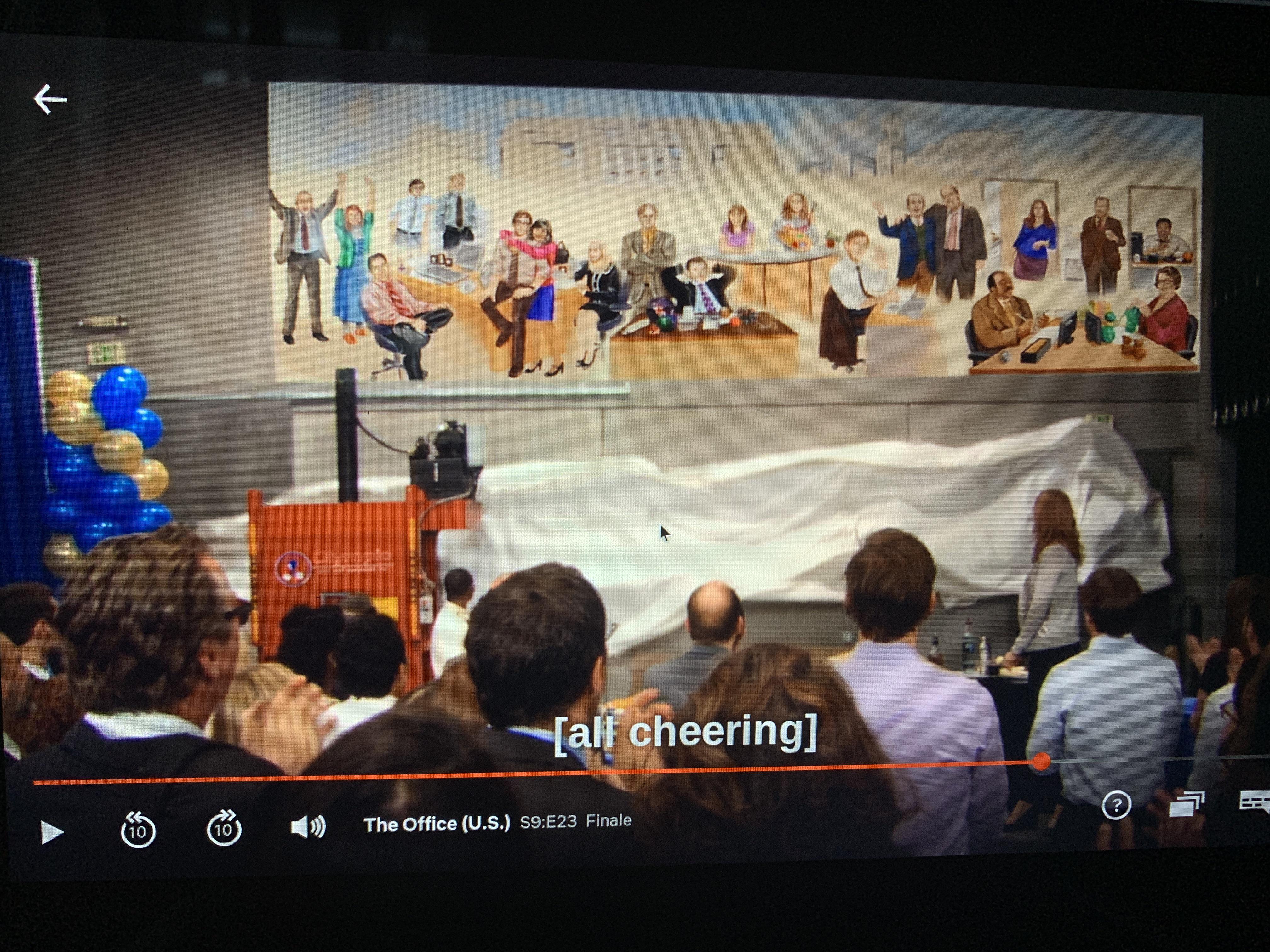 I like how Pam painted a mural of everyone in the office but only