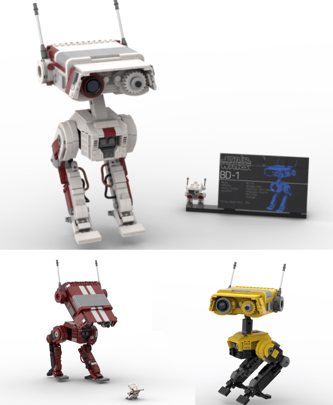 I designed a LEGO UCS BD1, and two of his preorder skins! FallenOrder