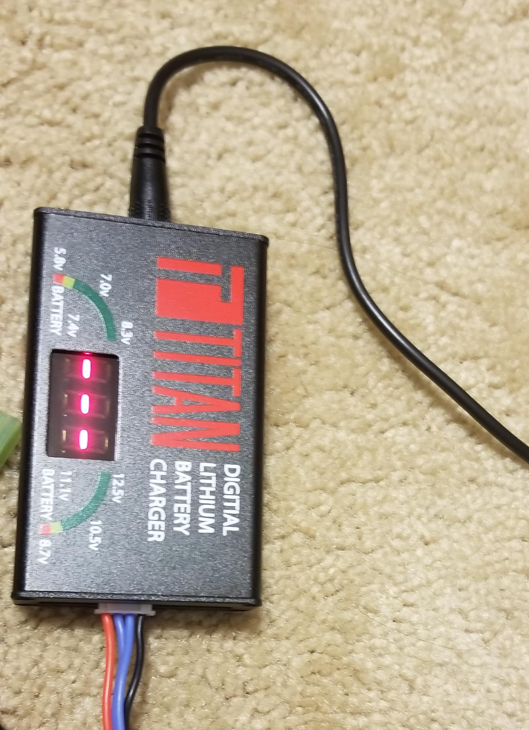 I tried charging a battery with my Titan Digital Lithium Battery