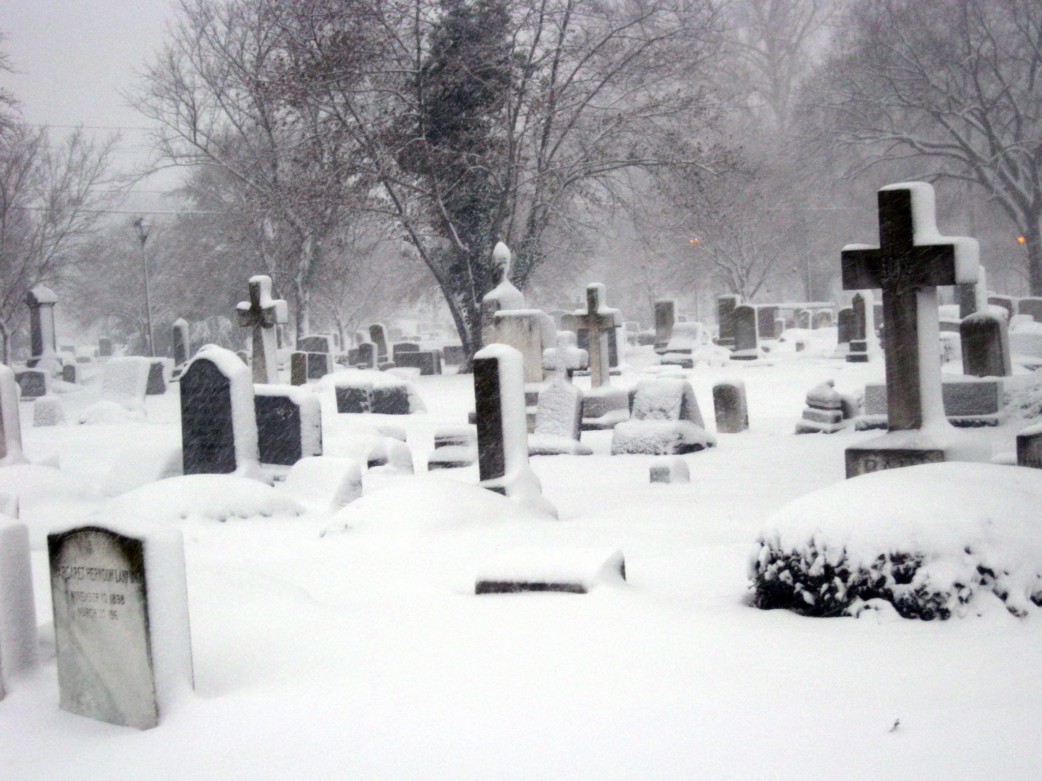 Snow Covered Elmwood Cemetery In Norfolk, VA On December 26, 2010 r/CemeteryPorn