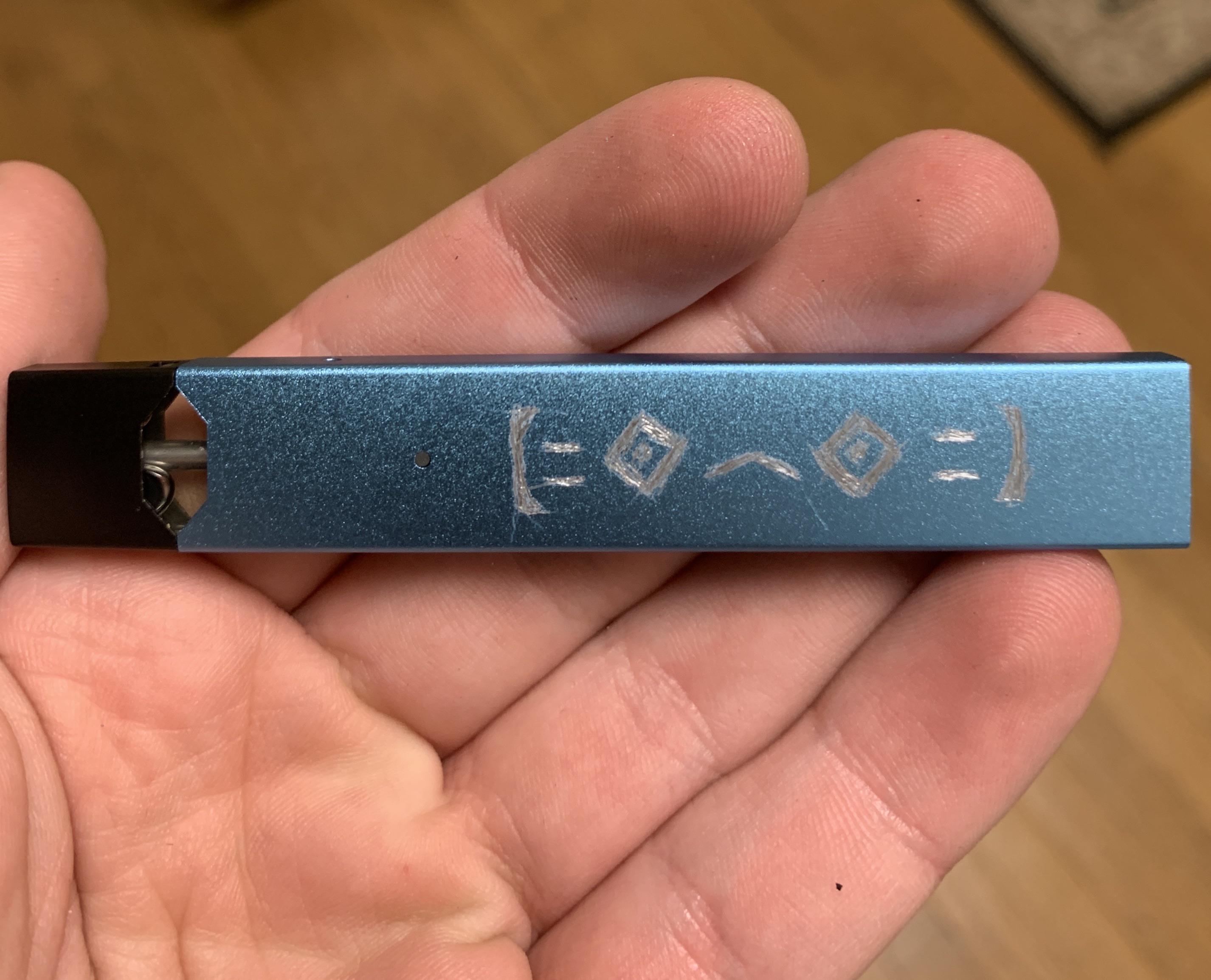 Made this juul engraving. My first one, and although its really messy I