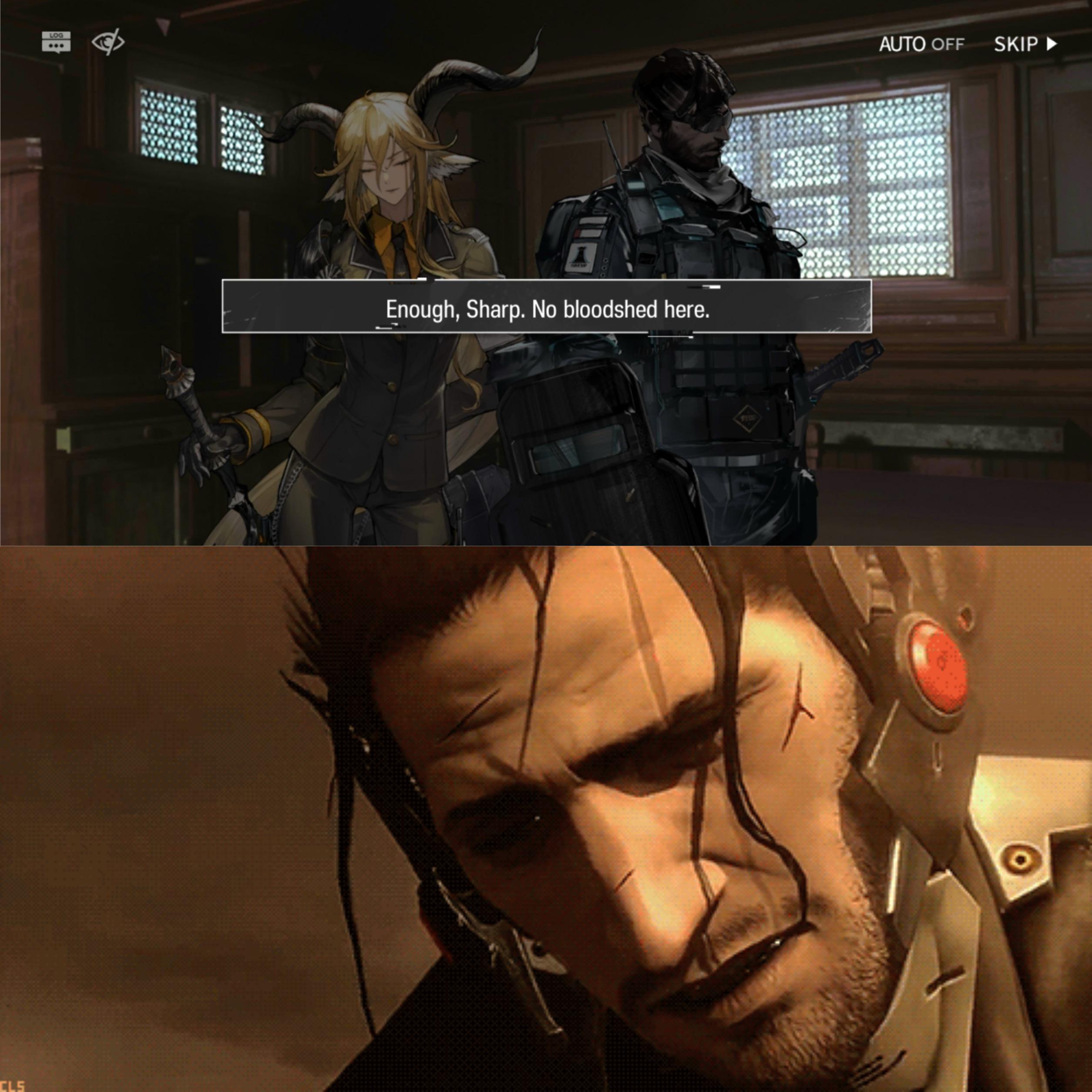 The man in the mirror doesn't nod his head 😞 arknights