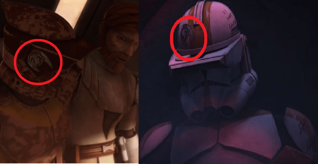 I noticed clone trooper Waxer's helmets have drawings of the Twi'lek
